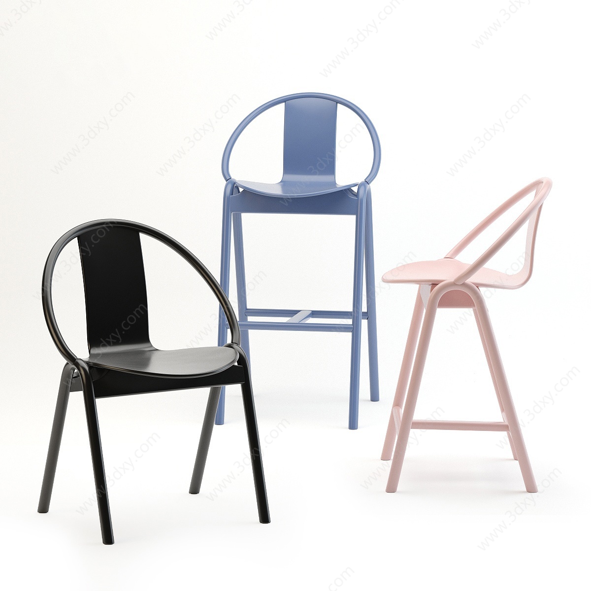 现代简约北欧单椅3D模型