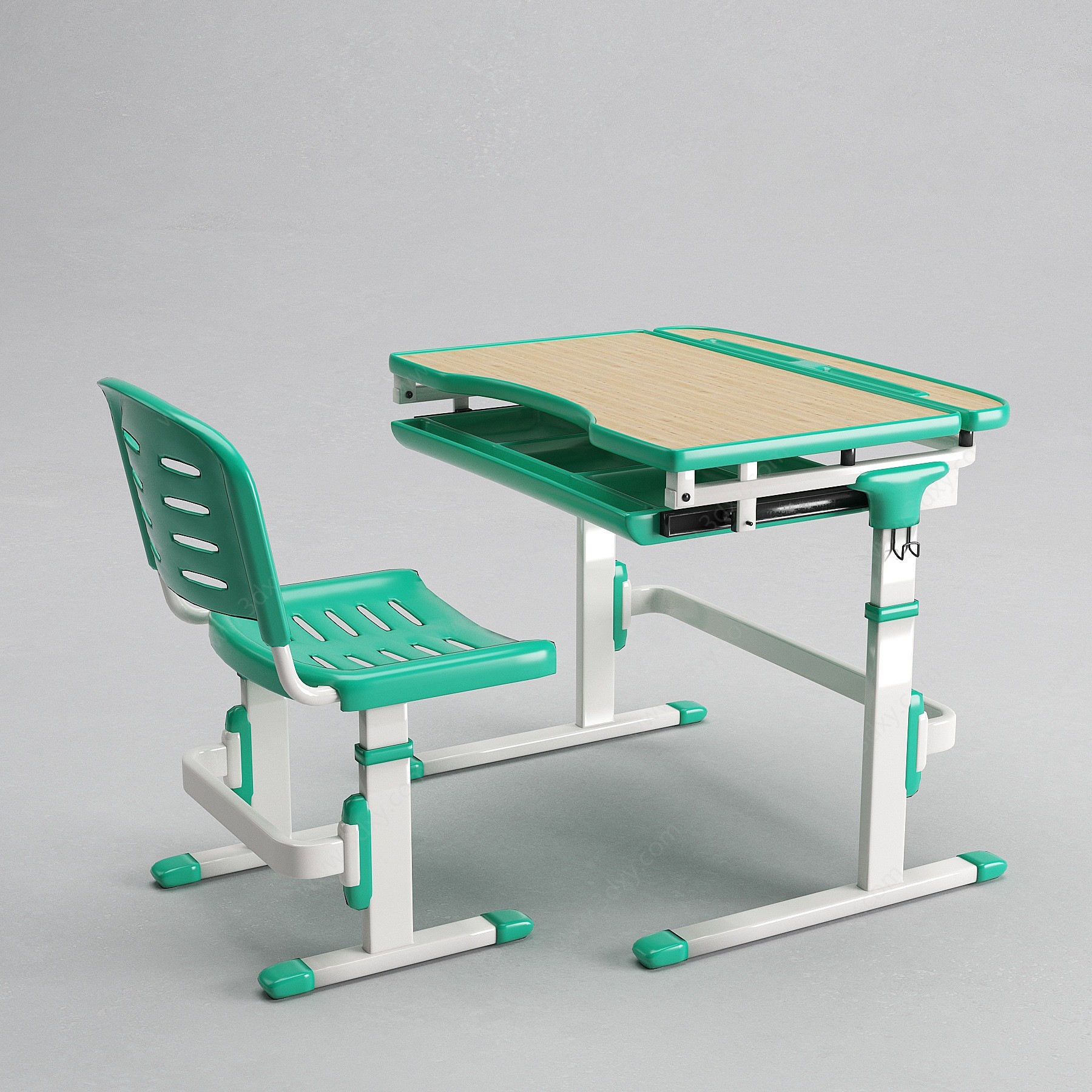 现代儿童桌椅组合3D模型