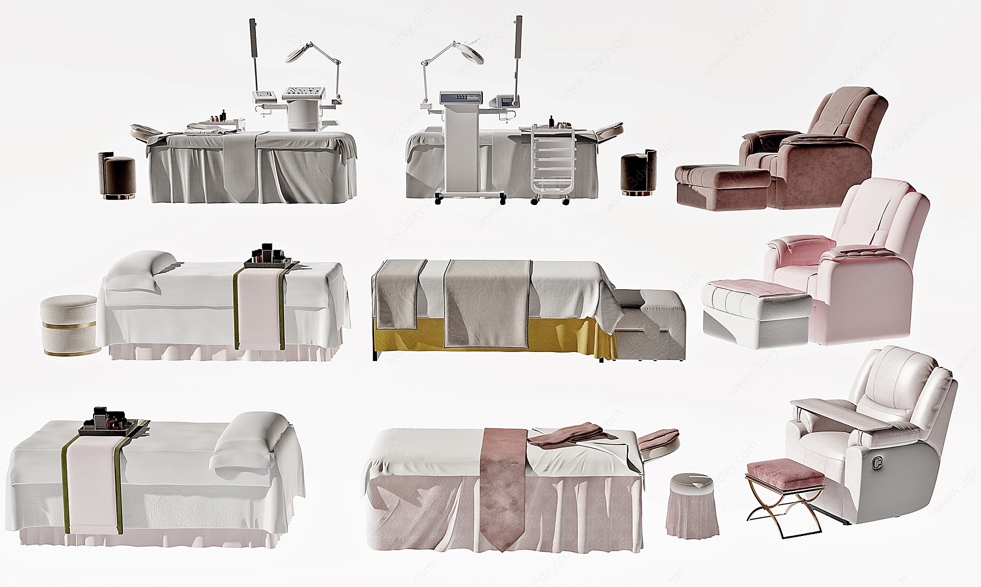 现代SPA按摩椅床3D模型