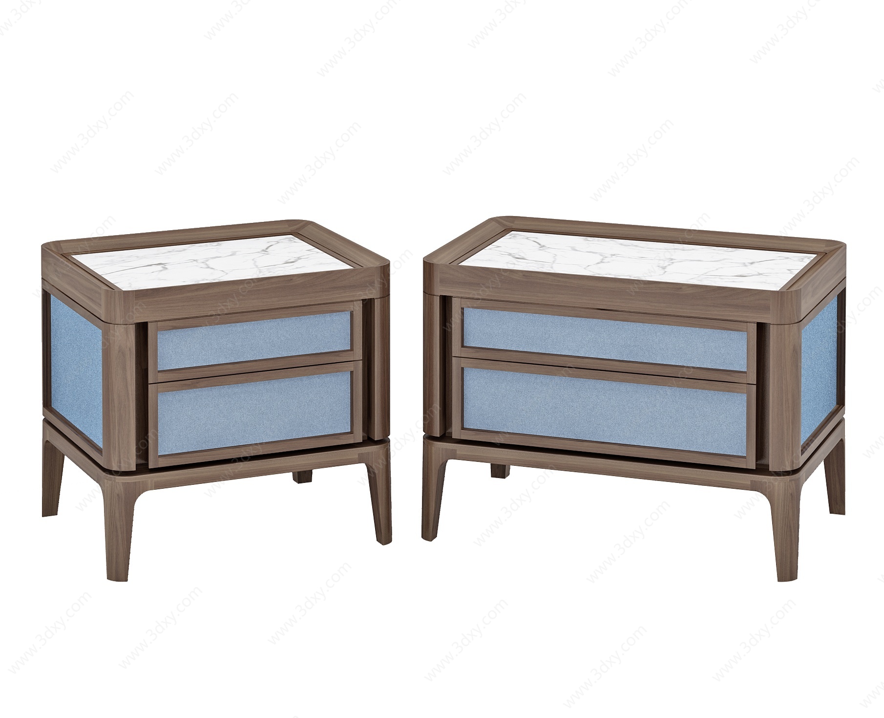 现代木质床头柜3D模型