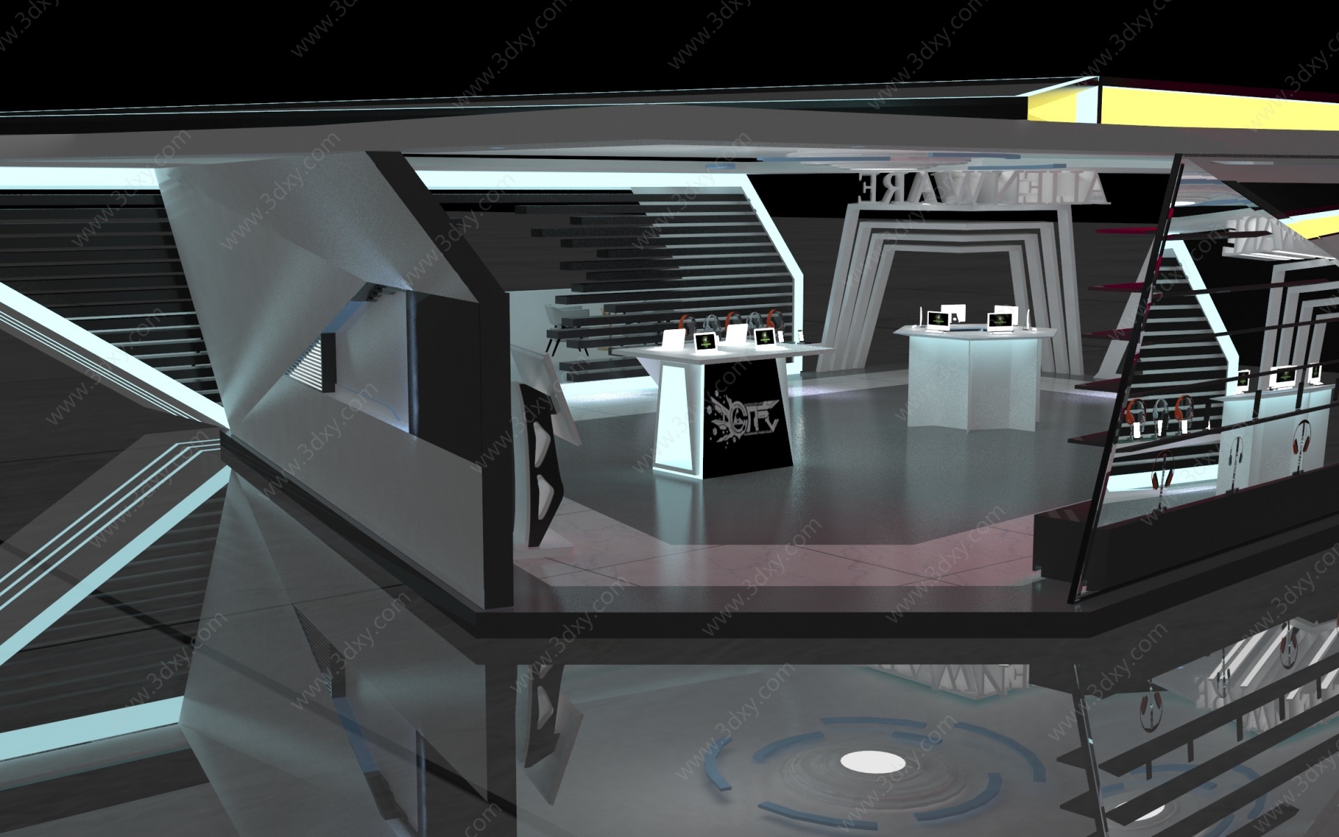 现代外星人电脑展厅3D模型