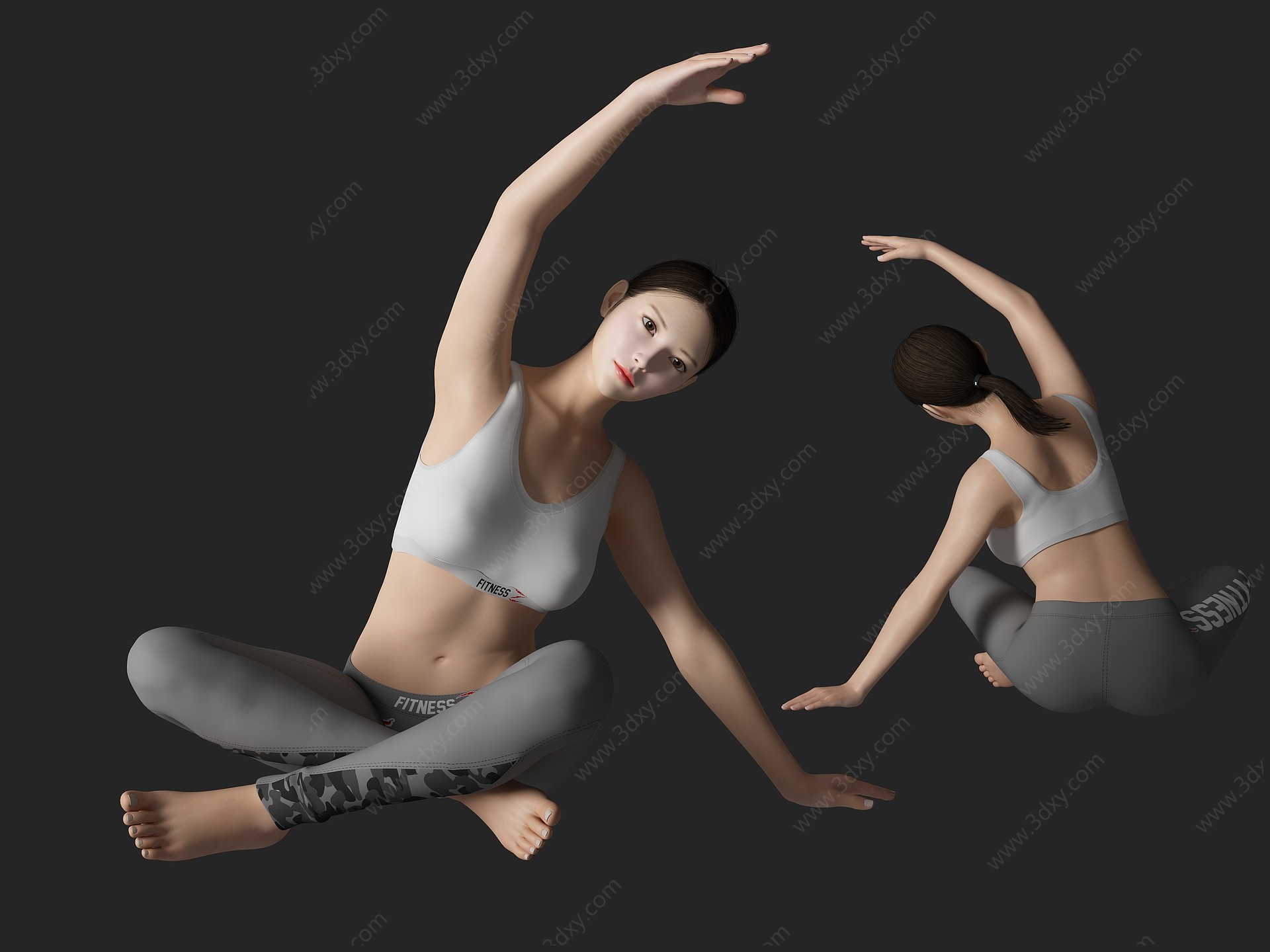 瑜伽美女人物模型3D模型