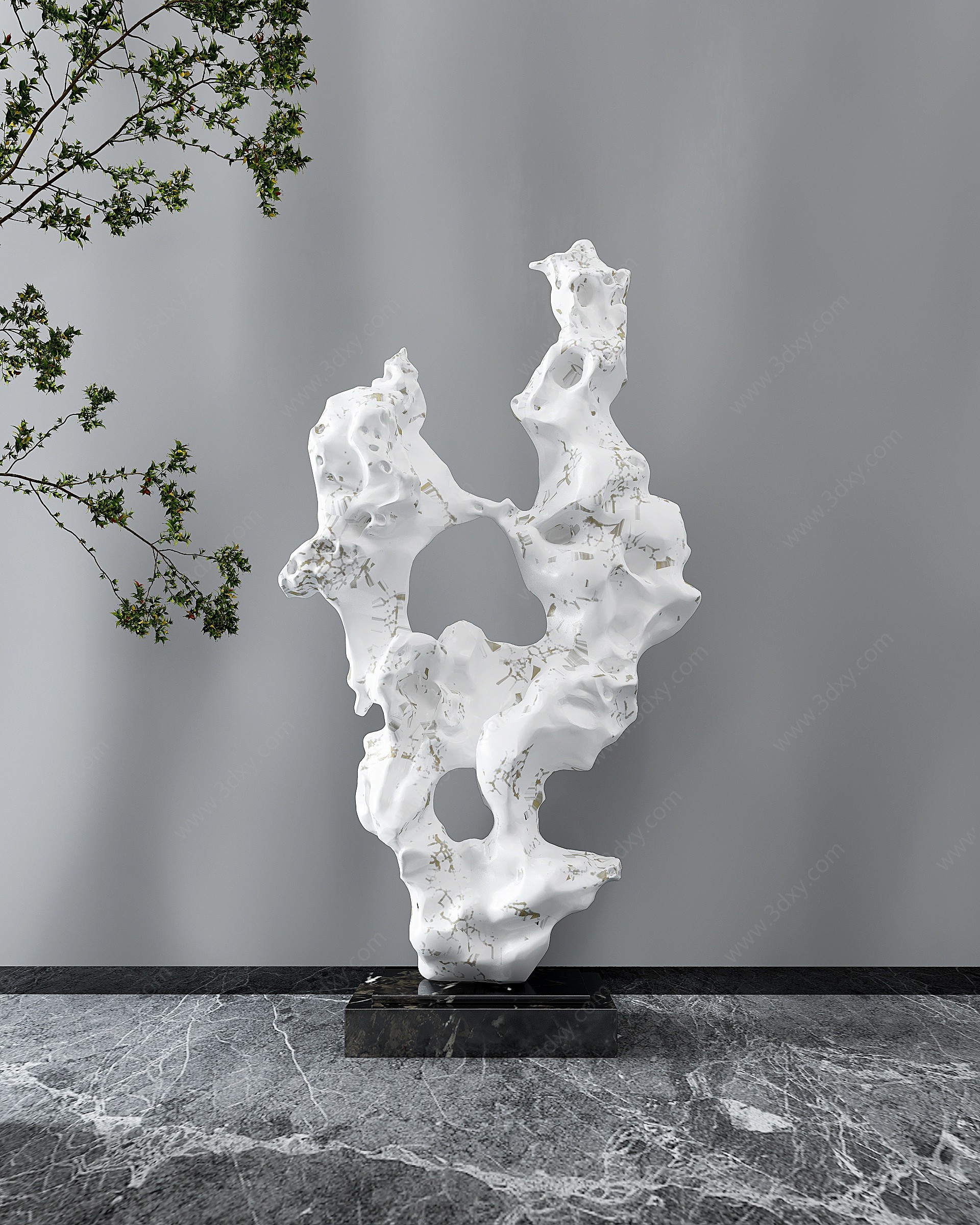 中式太湖石雕塑摆件3D模型