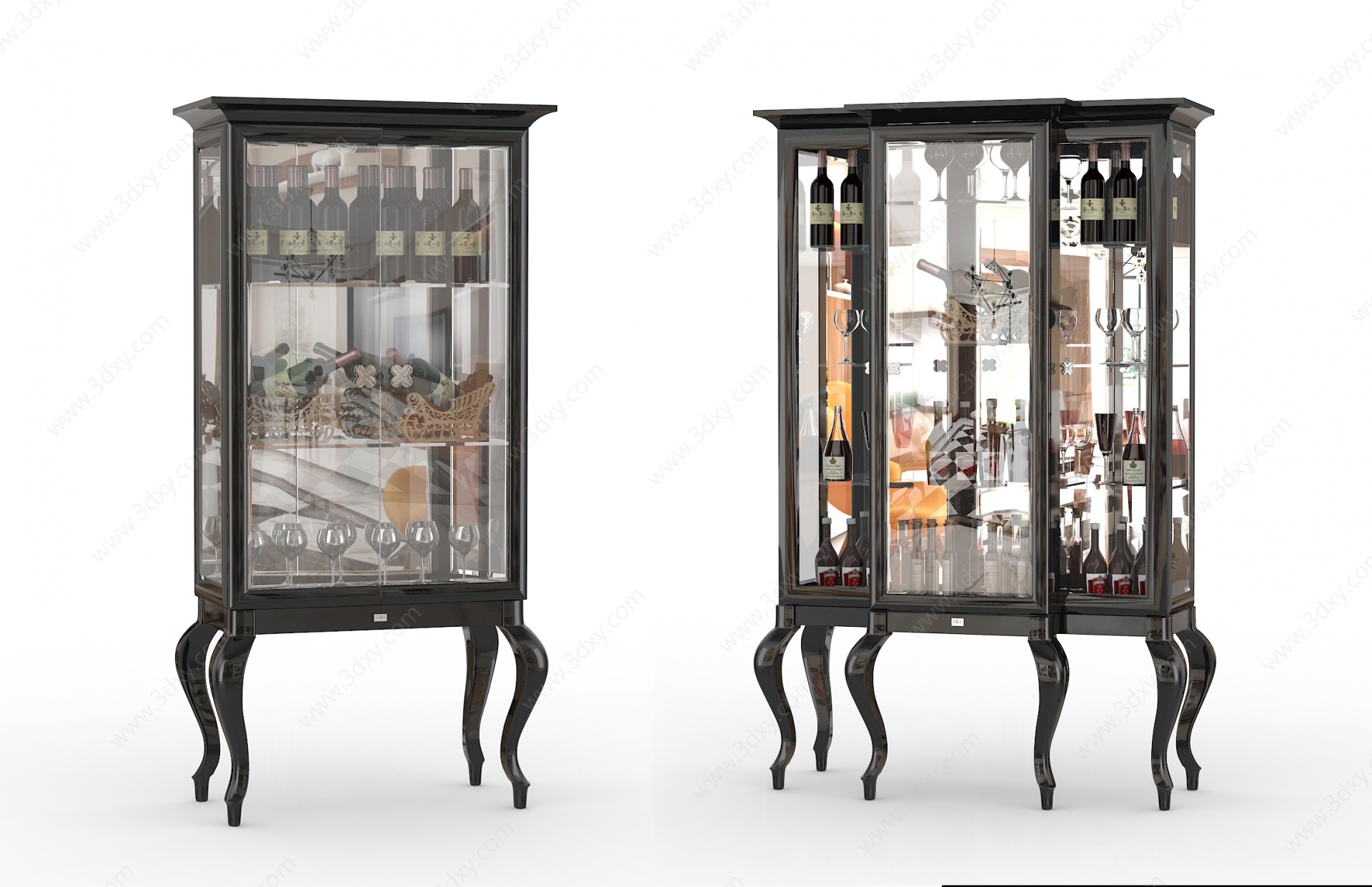 新古典酒柜组合3D模型
