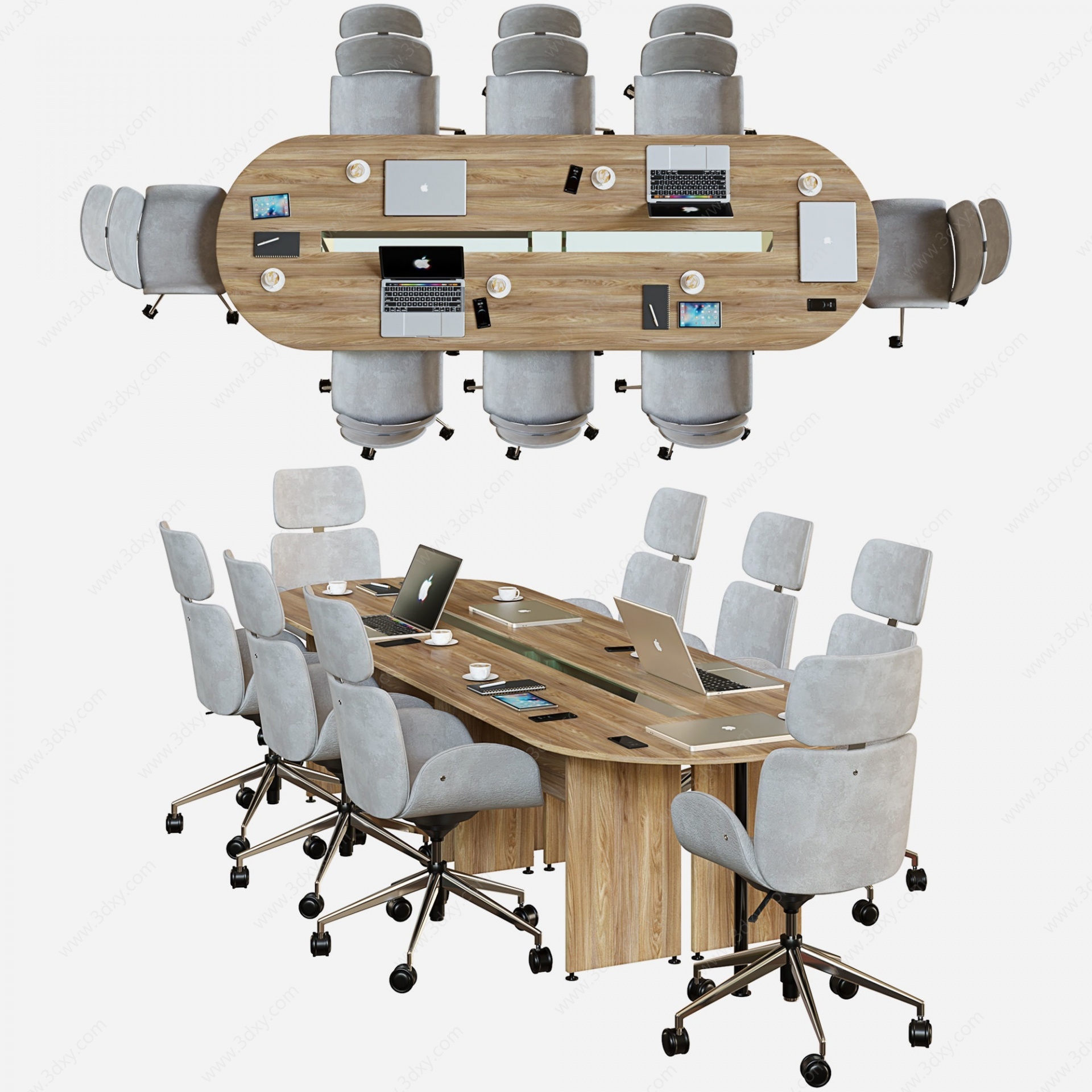 现代会议桌3D模型