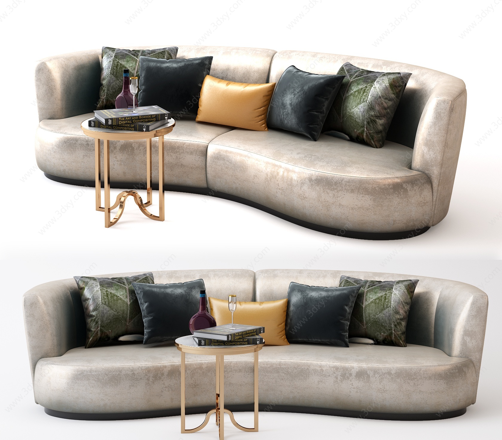 现代双人沙发异形沙发3D模型