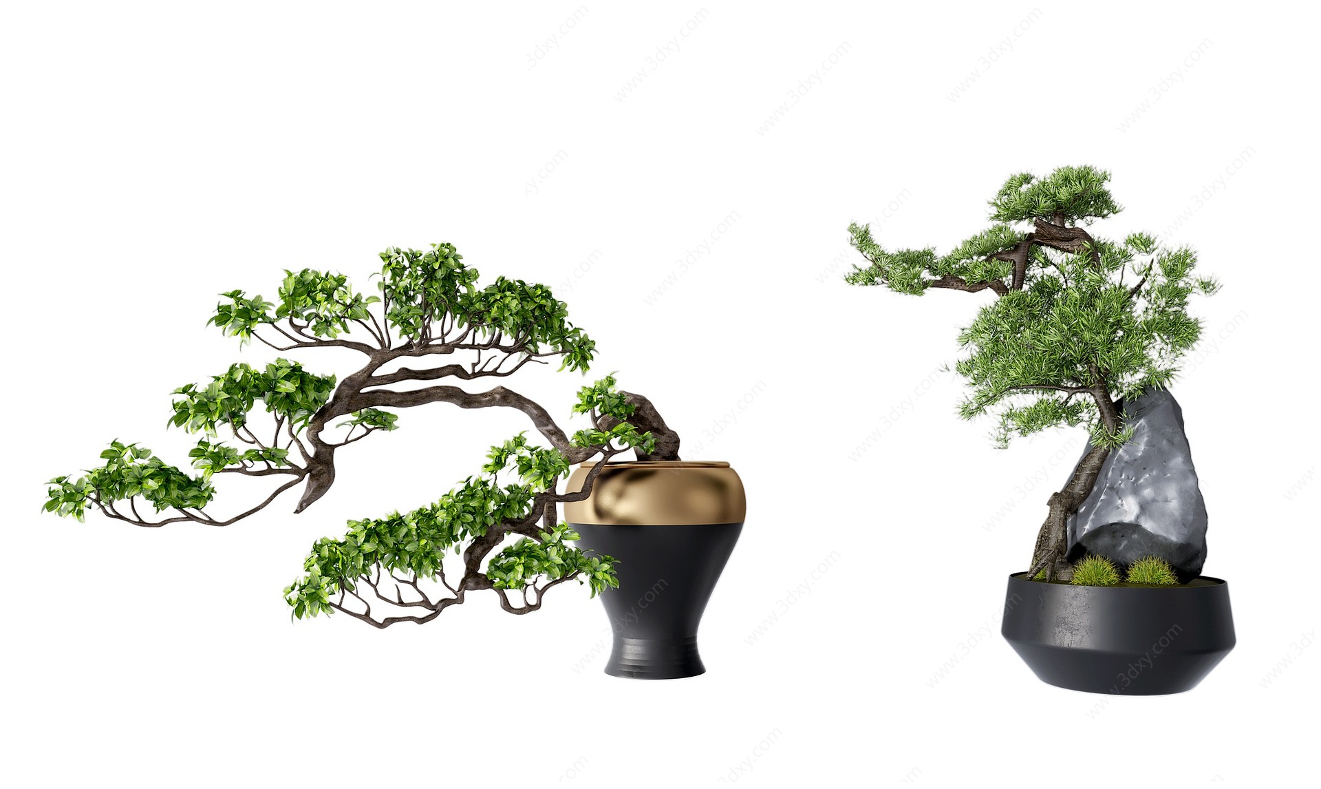 新中式植物摆件3D模型