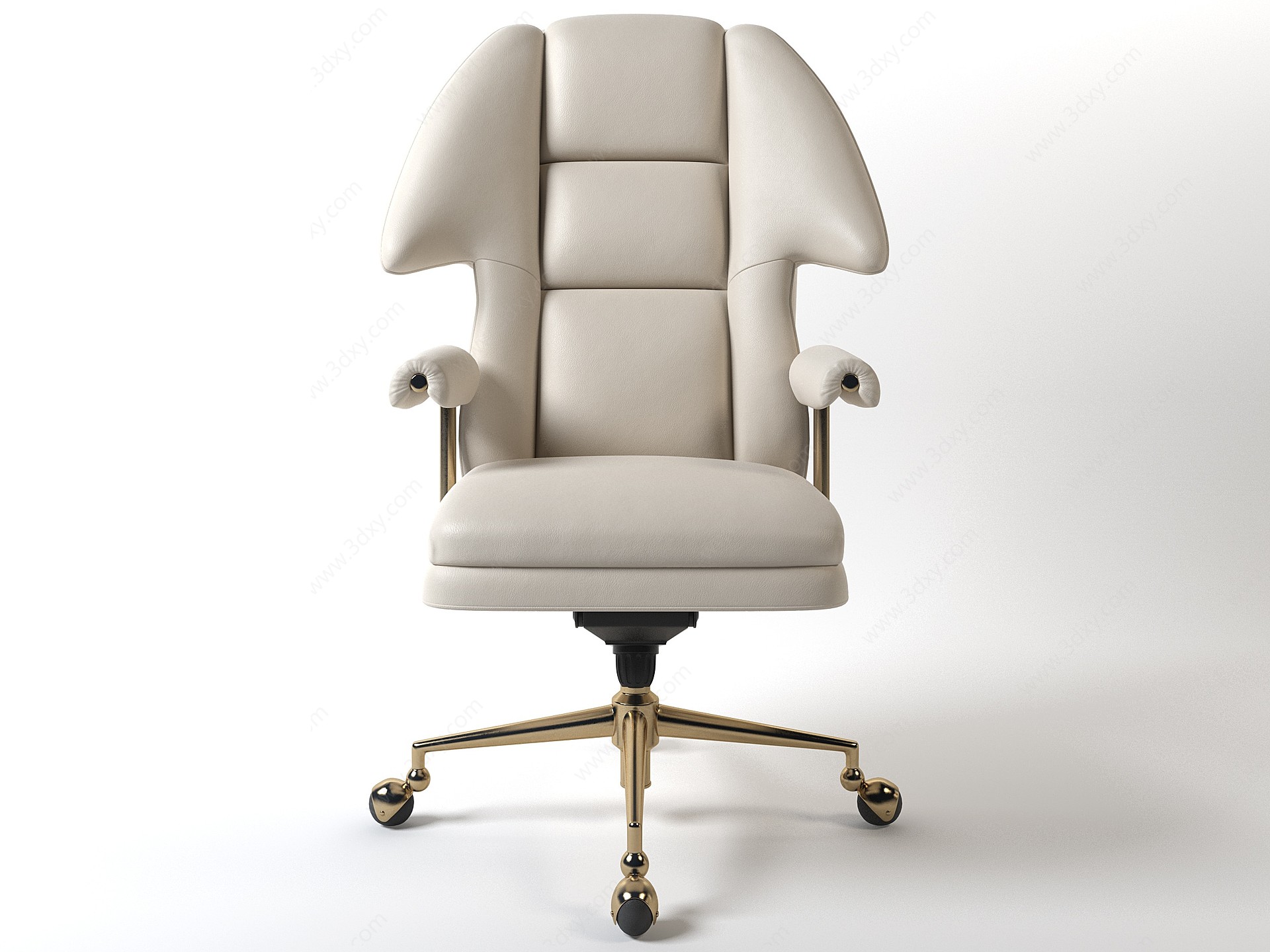 现代皮革办公老板椅3D模型