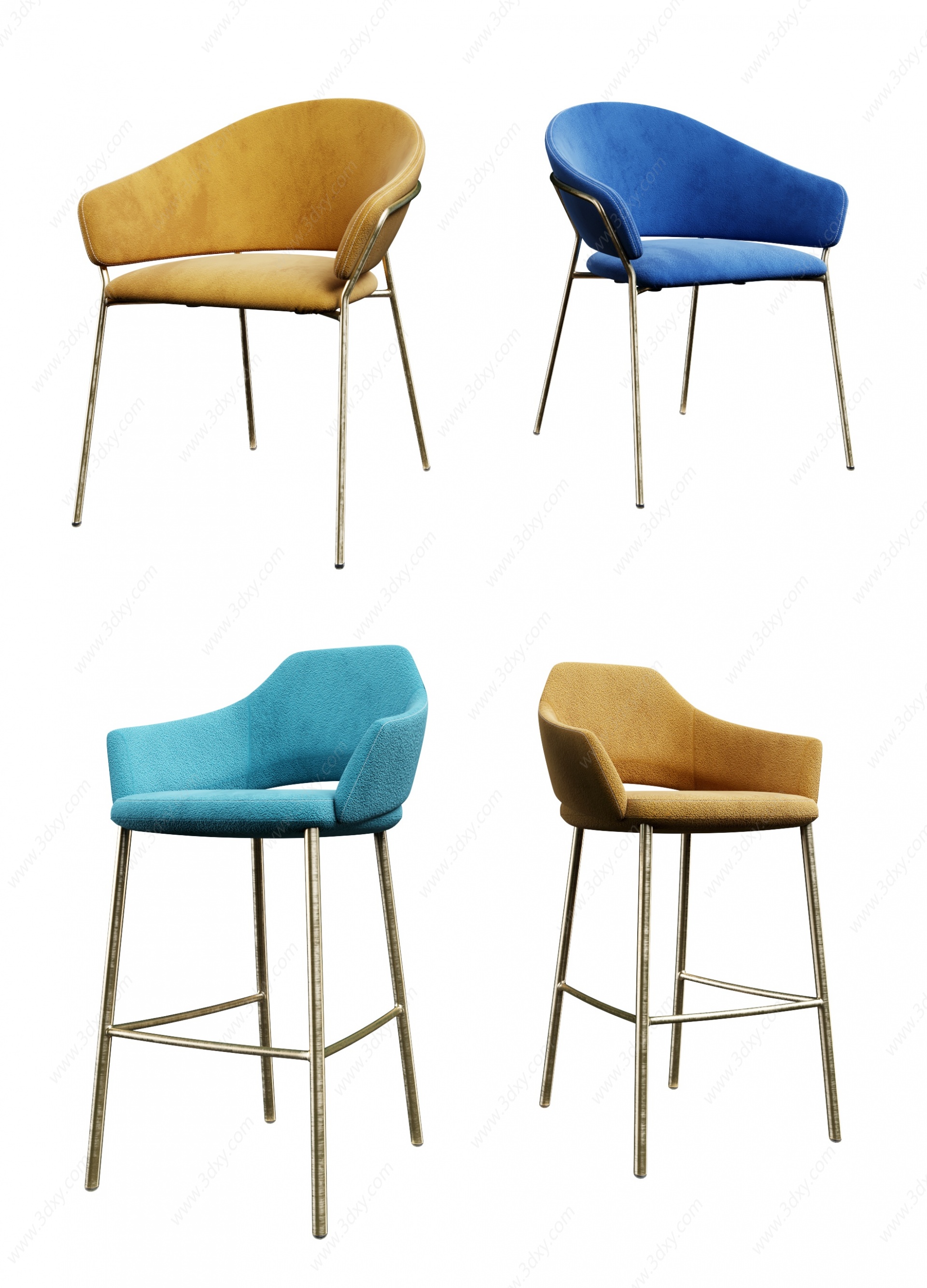 北欧现代简约轻奢椅子3D模型
