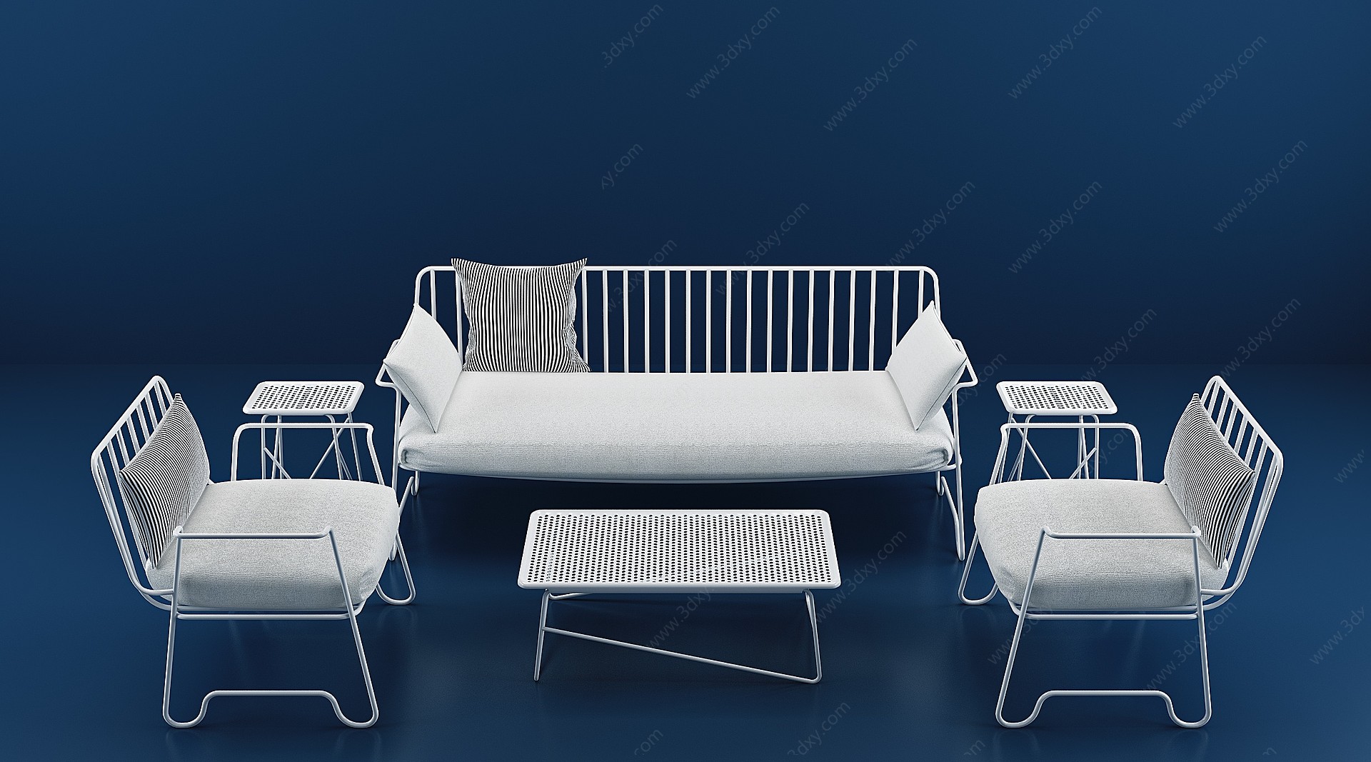 现代简易户外沙发组合3D模型