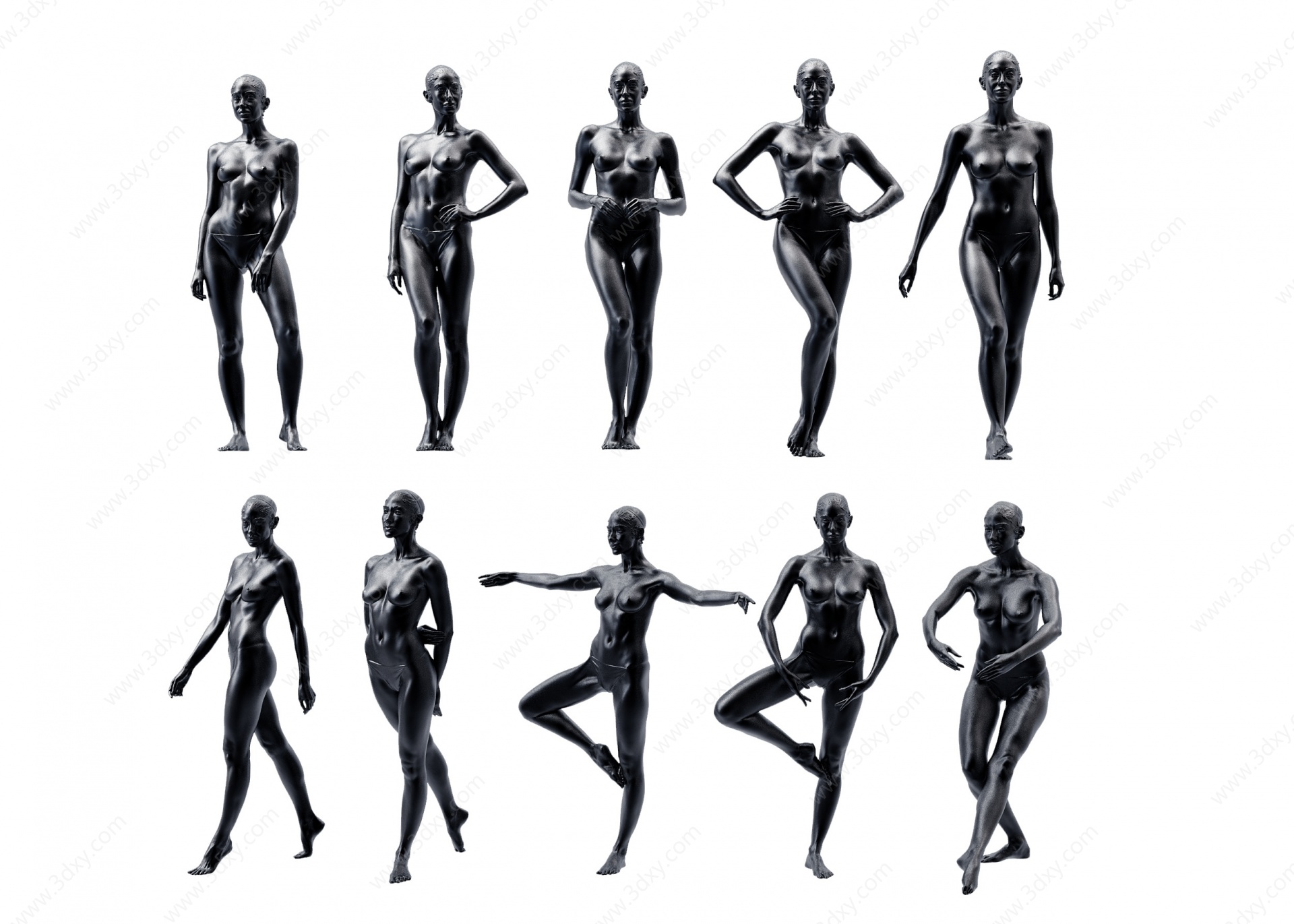 现代女性人物模特3D模型