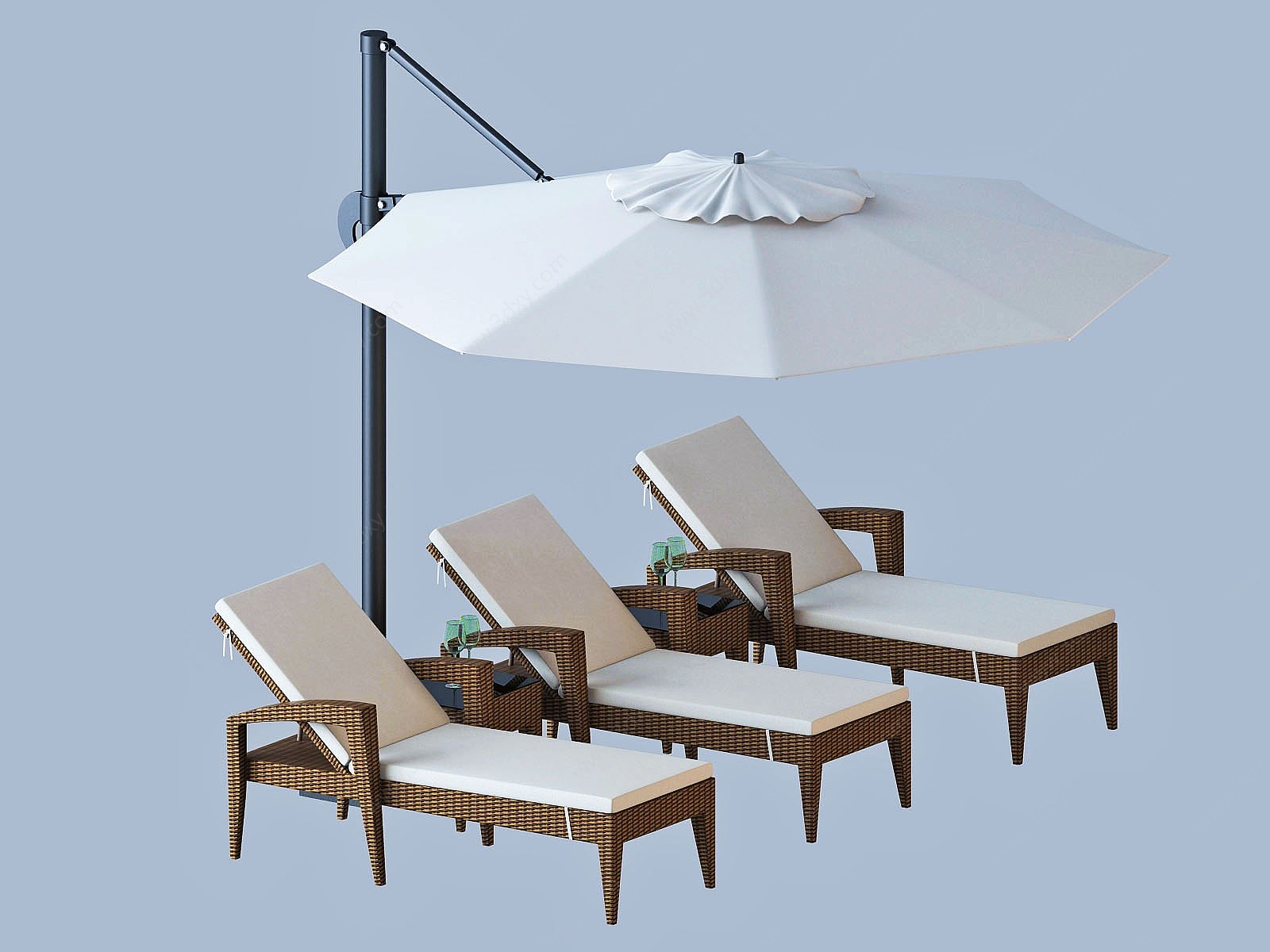 现代遮阳伞3D模型