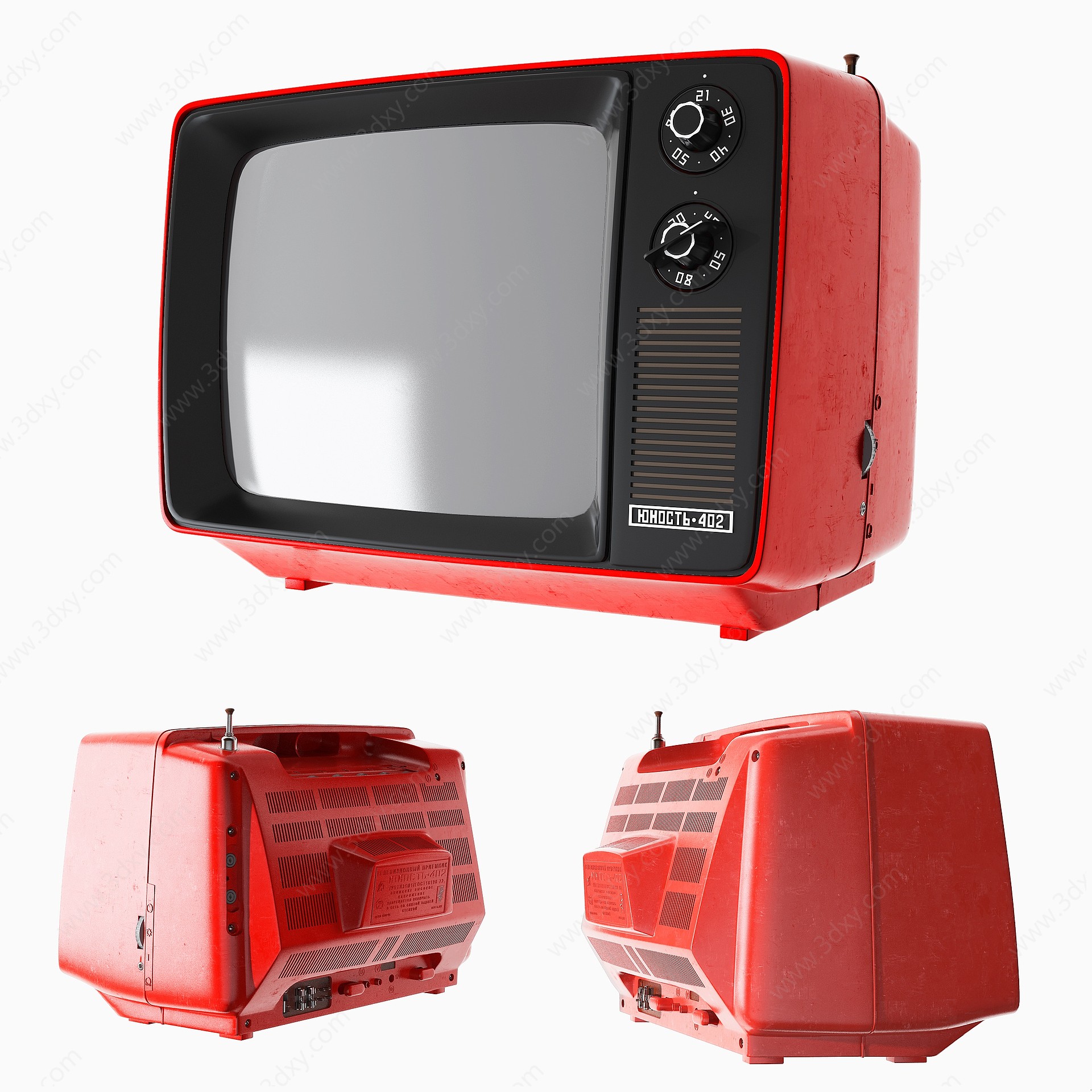现代复古个性电视3D模型