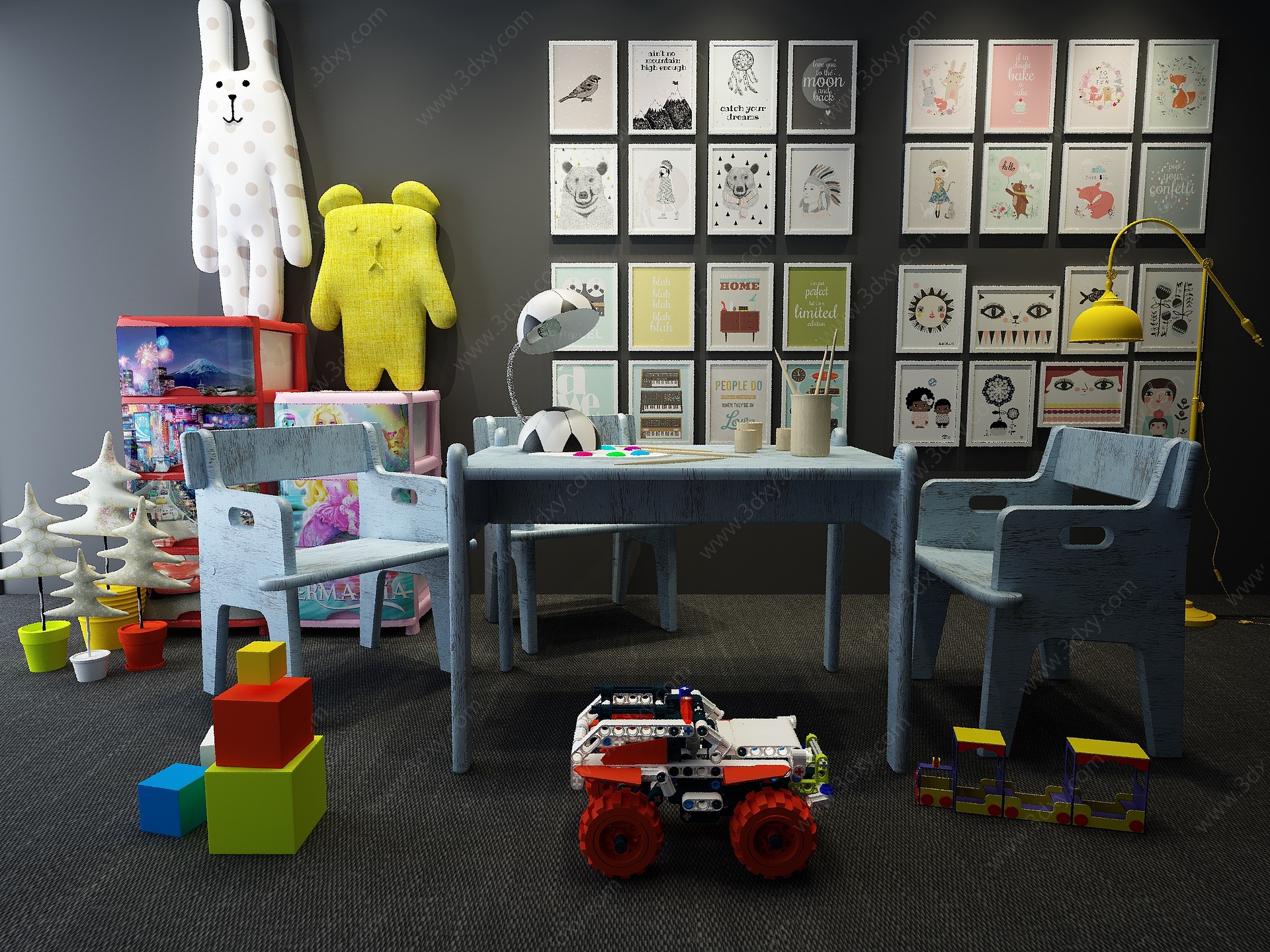 北欧儿童玩具房3D模型