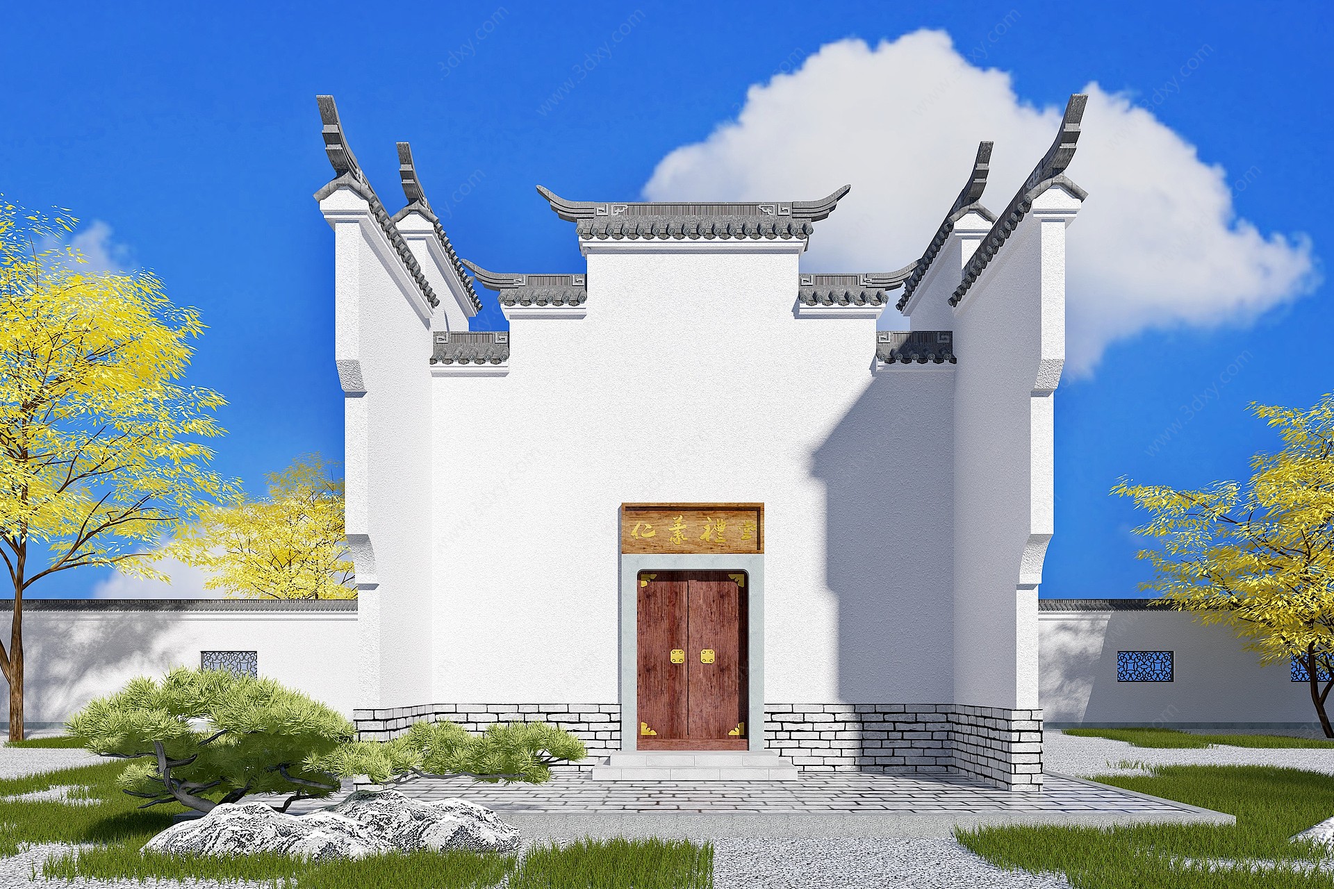 新中式徽派建筑3D模型