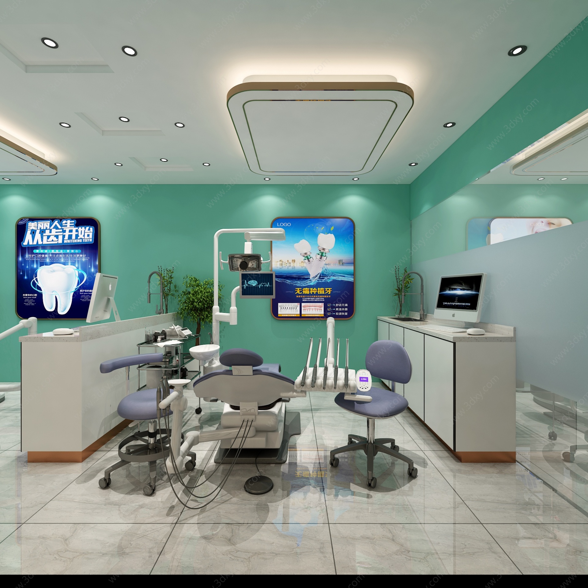 现代牙科医疗诊室3D模型