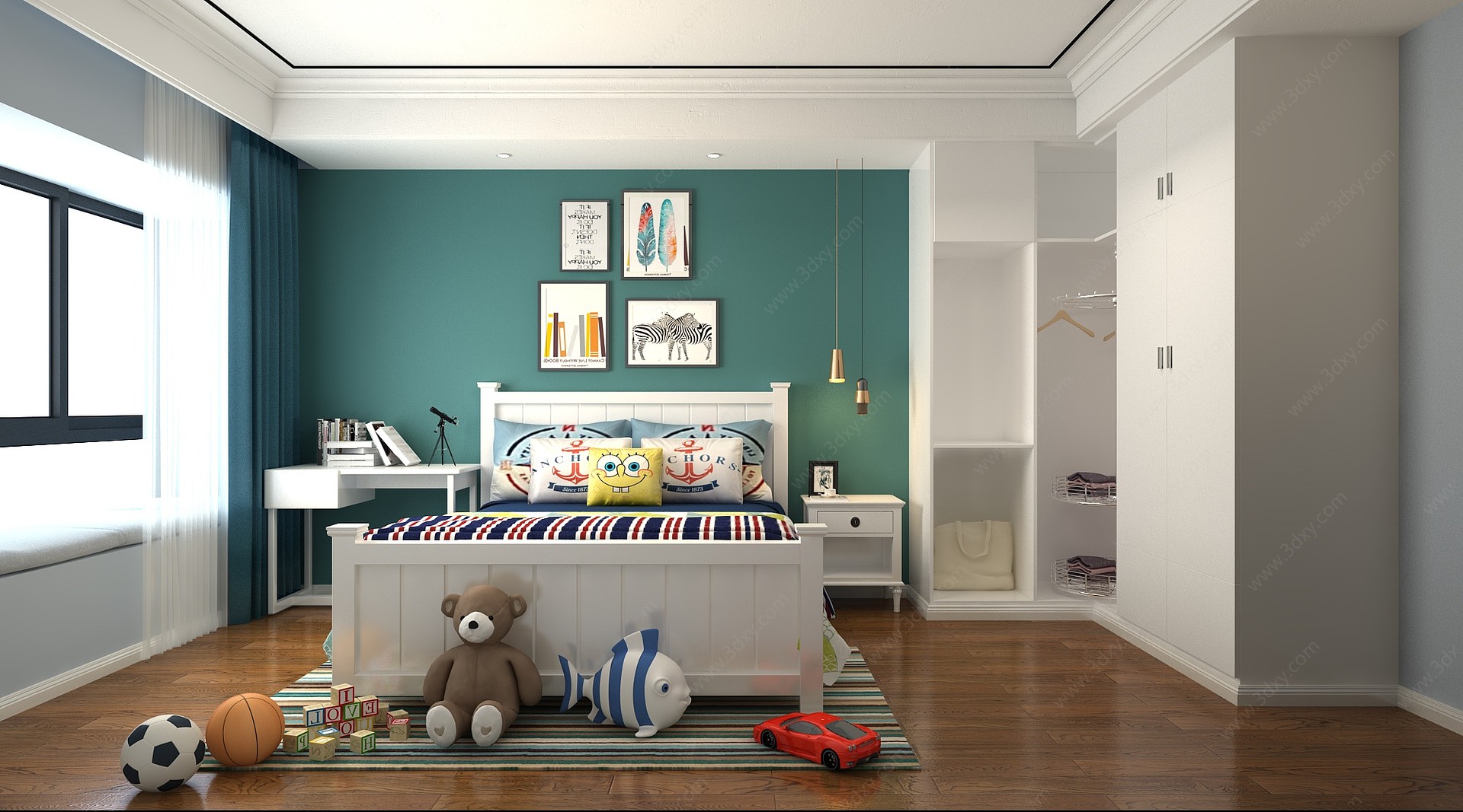 现代儿童房3D模型