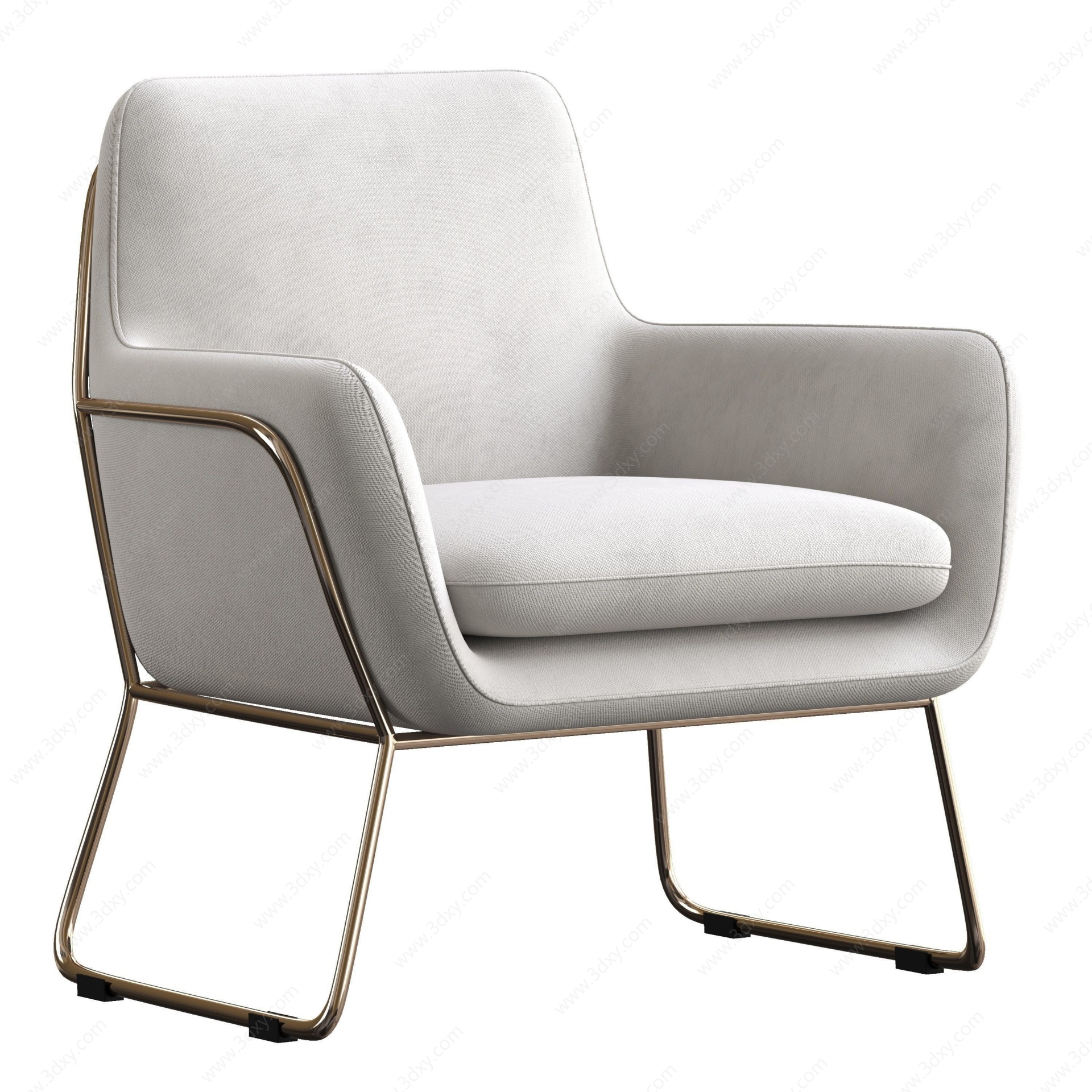 赫尔曼扶手椅布面座椅3D模型