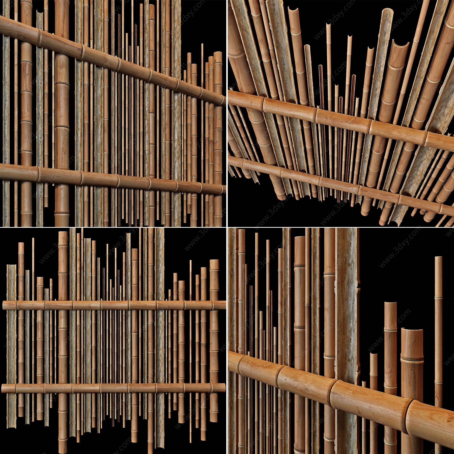 新中式竹子竹竿3D模型