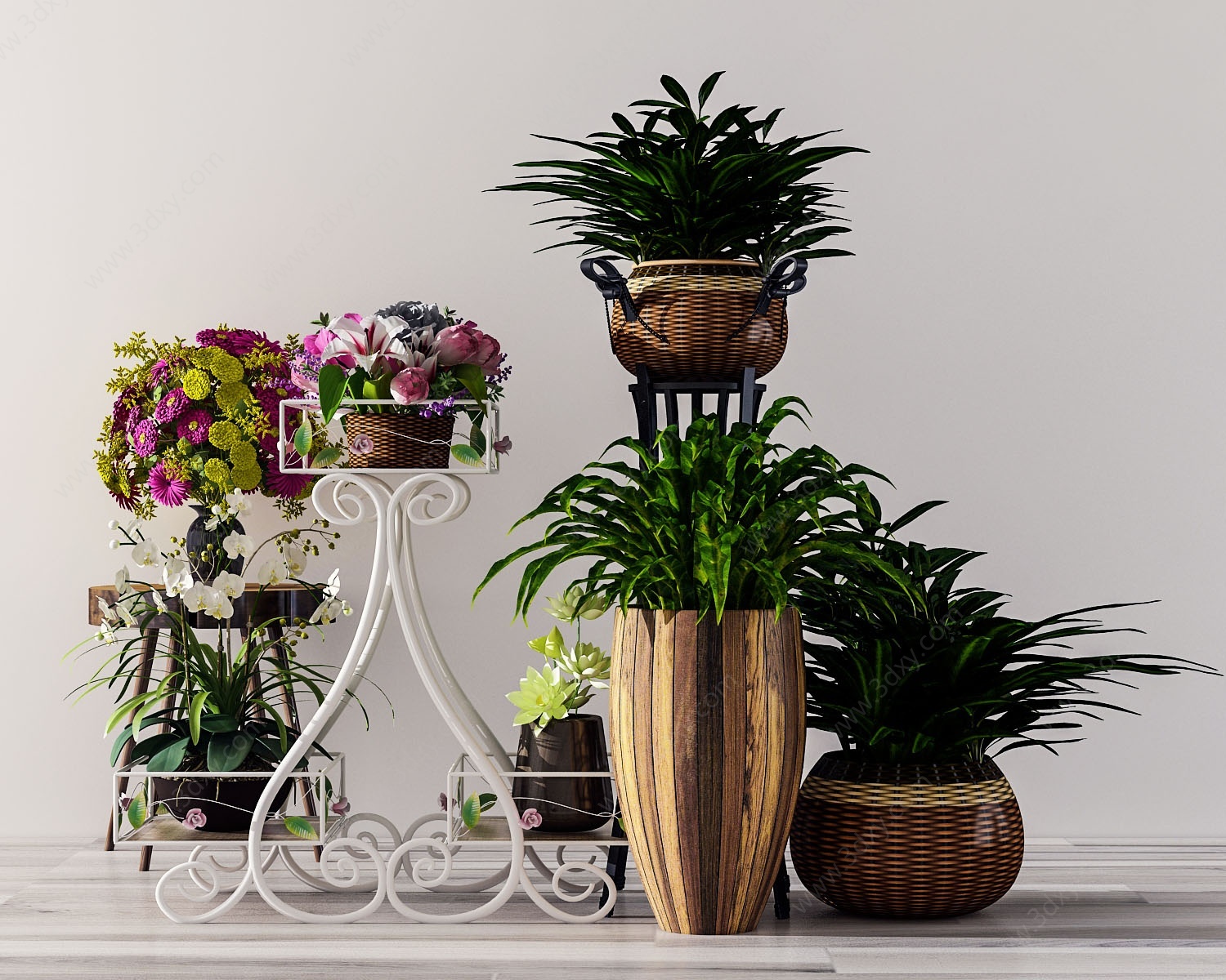 花盆吊篮植物3D模型