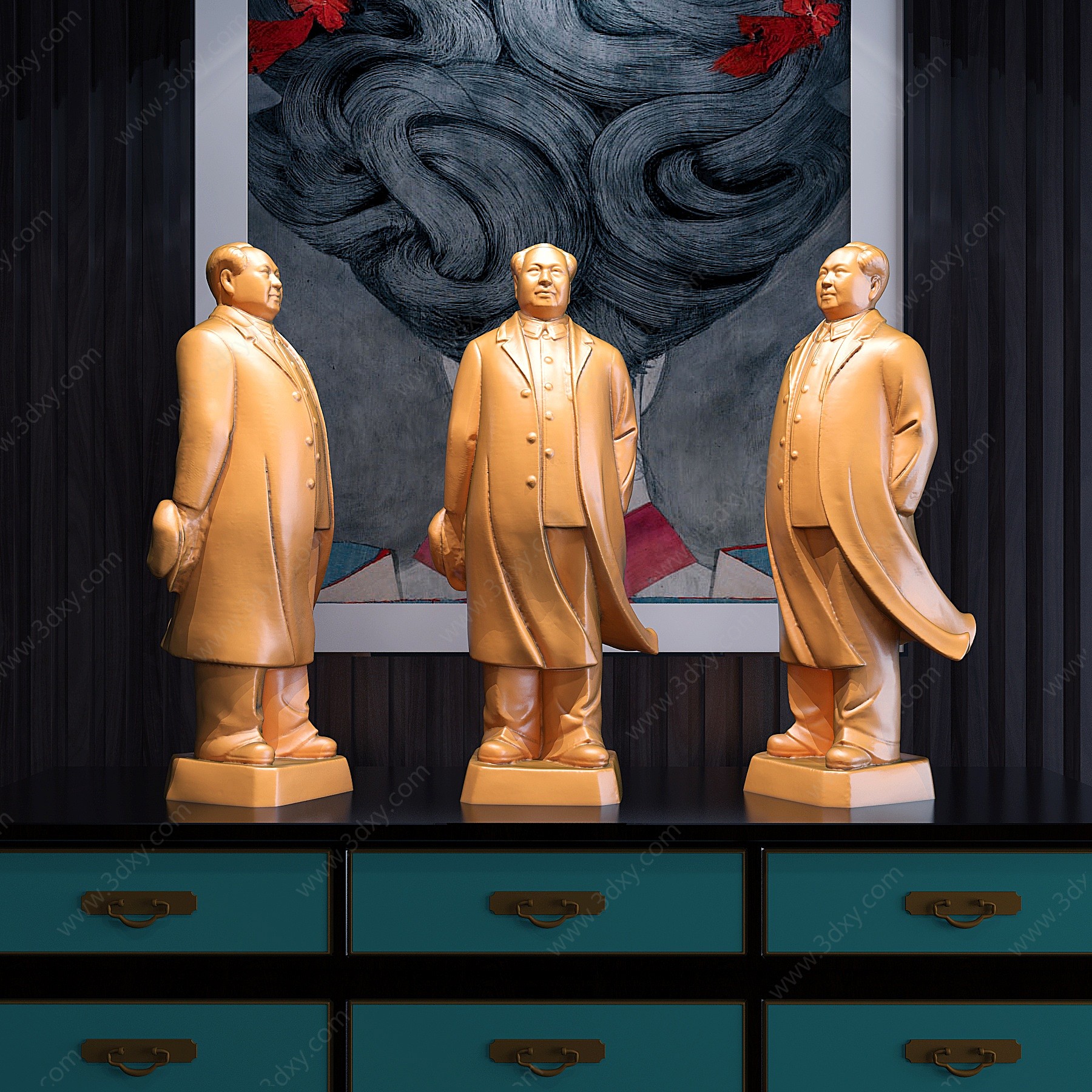 毛泽东人物雕像雕塑3D模型