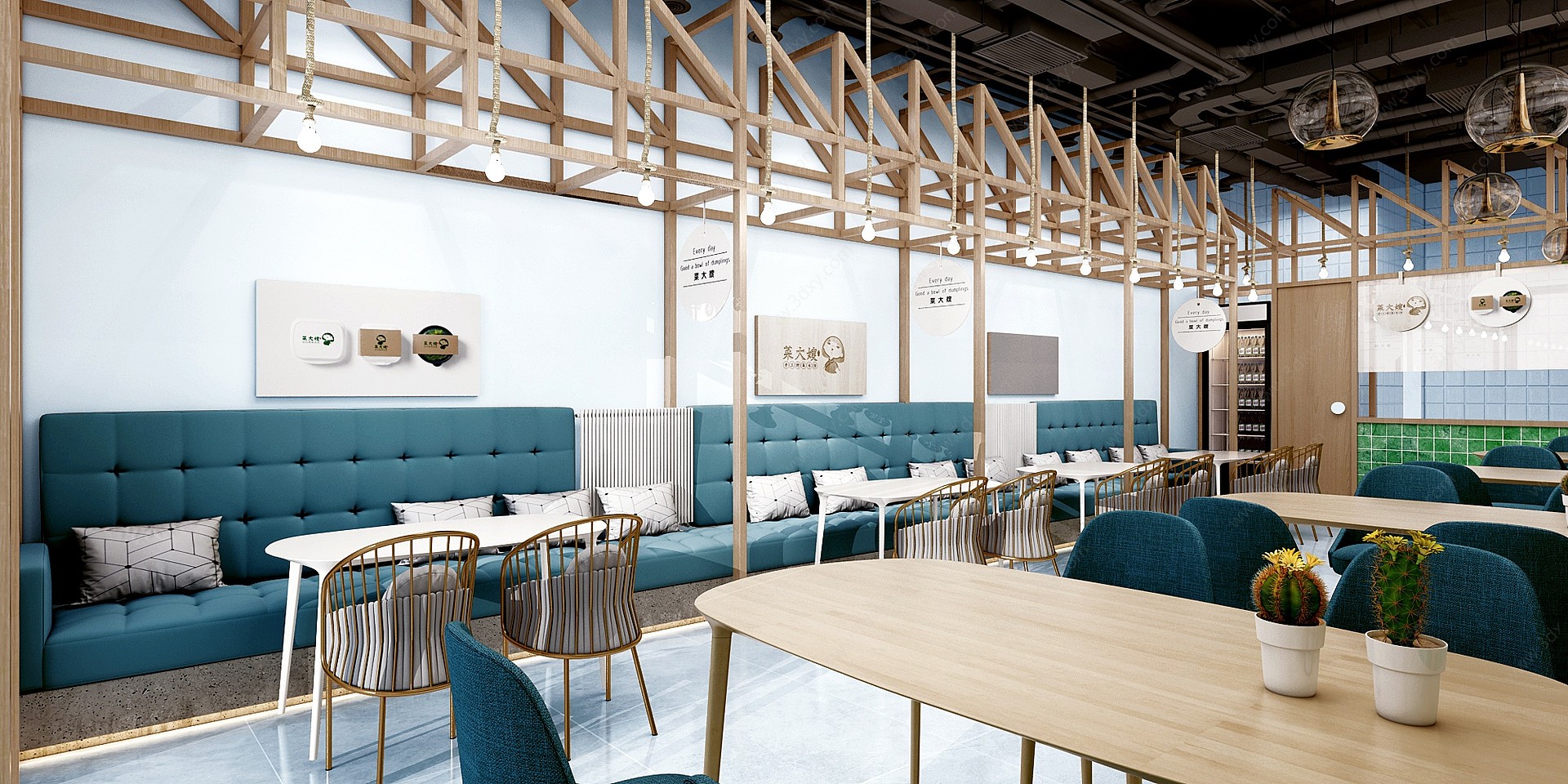 北欧快餐店餐饮餐厅3D模型