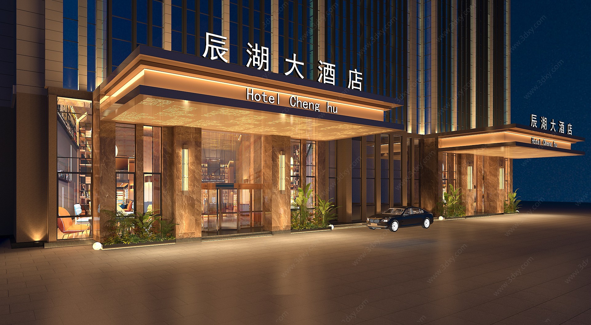 现代风格的酒店3D模型