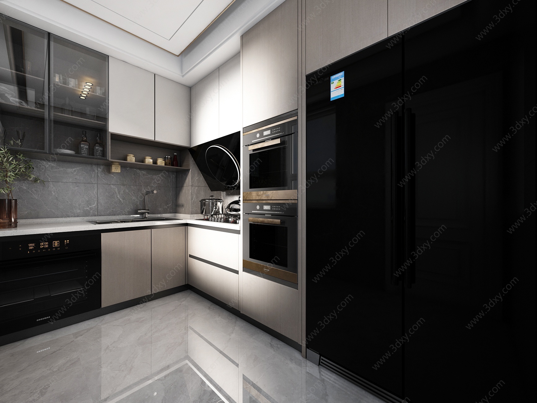 现代简约厨房3D模型