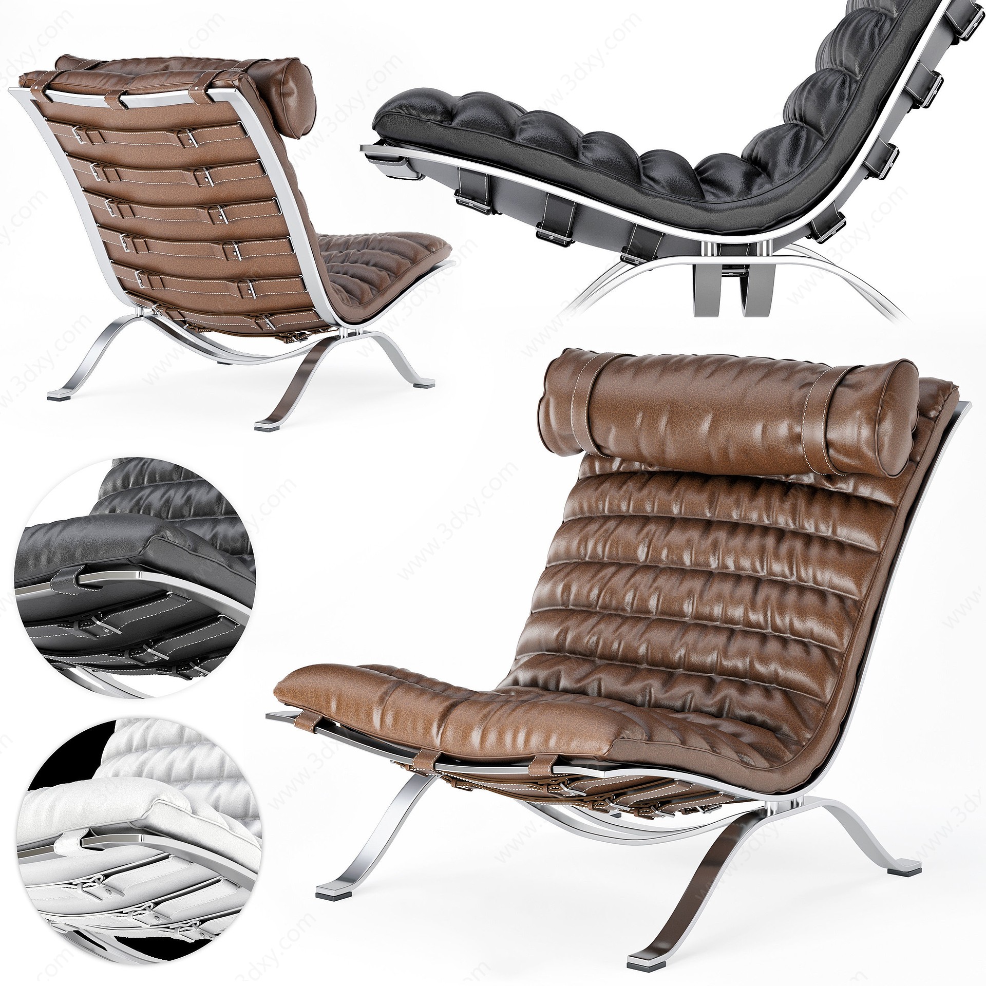 Ari现代皮革躺椅3D模型