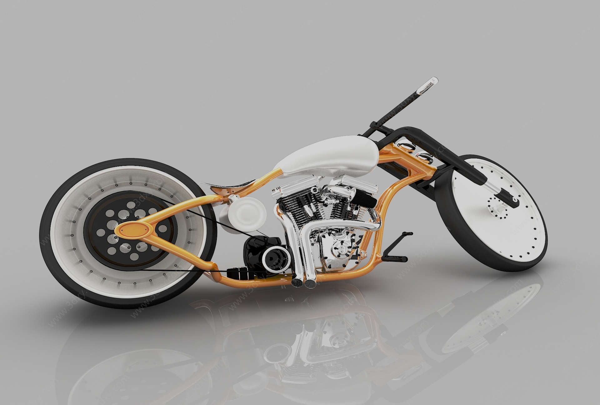 现代风格摩托车3D模型
