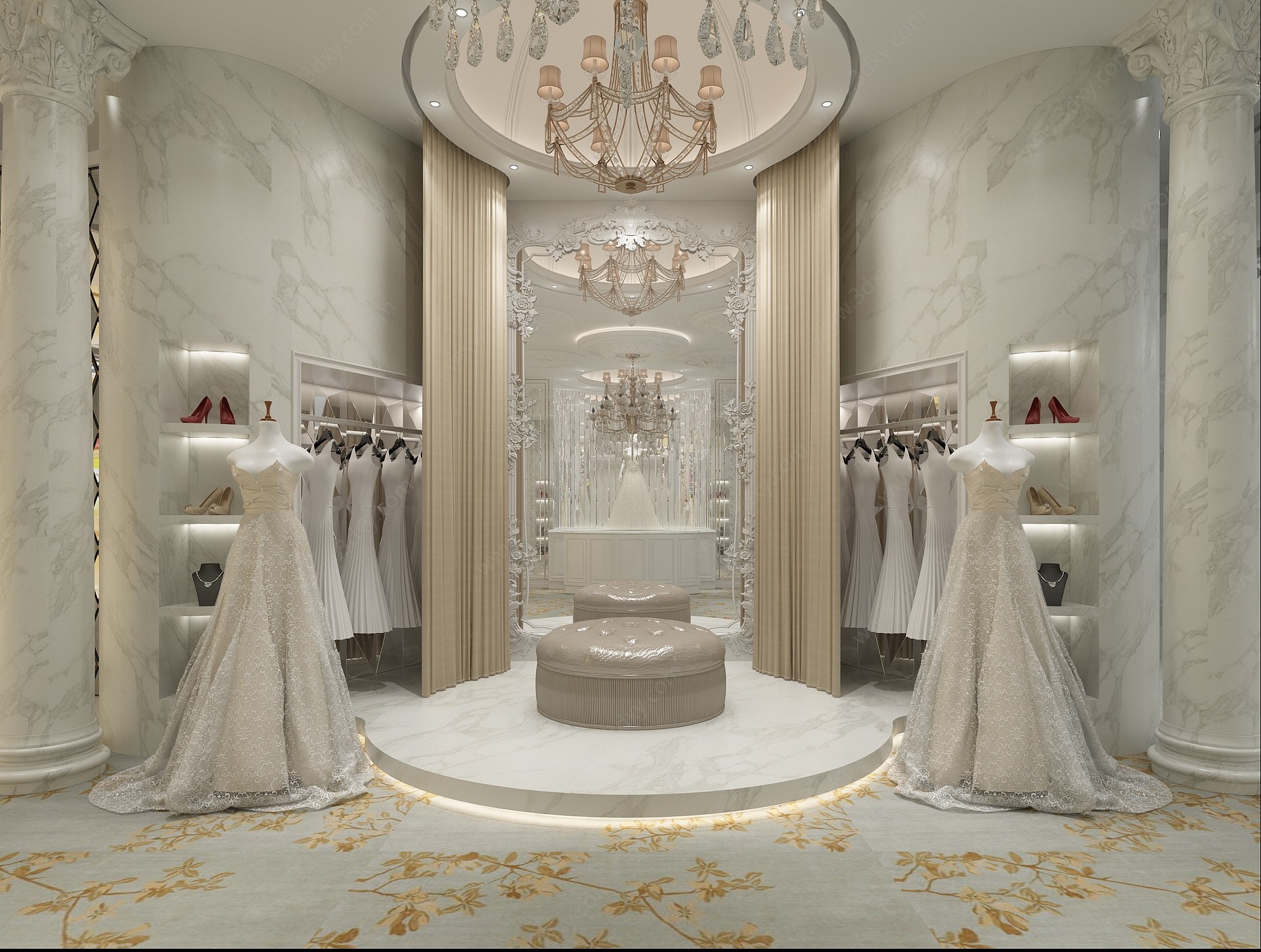 欧式婚纱店3D模型