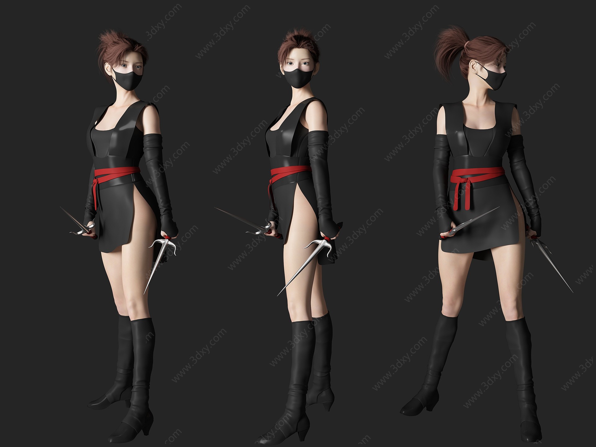 刺客美女人物3D模型