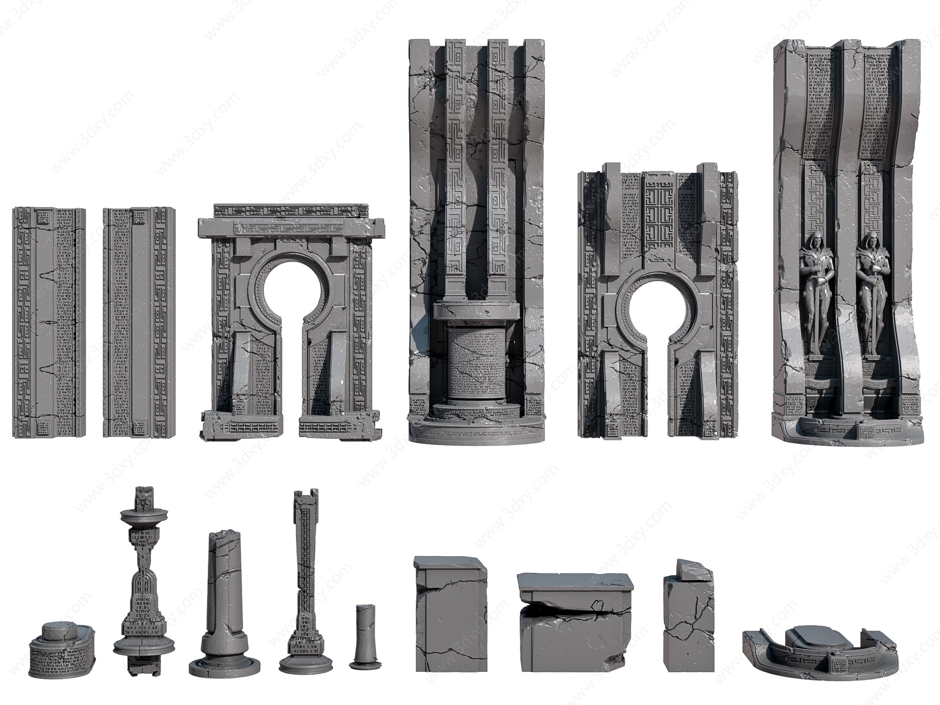 古代历史遗迹建筑废墟3D模型