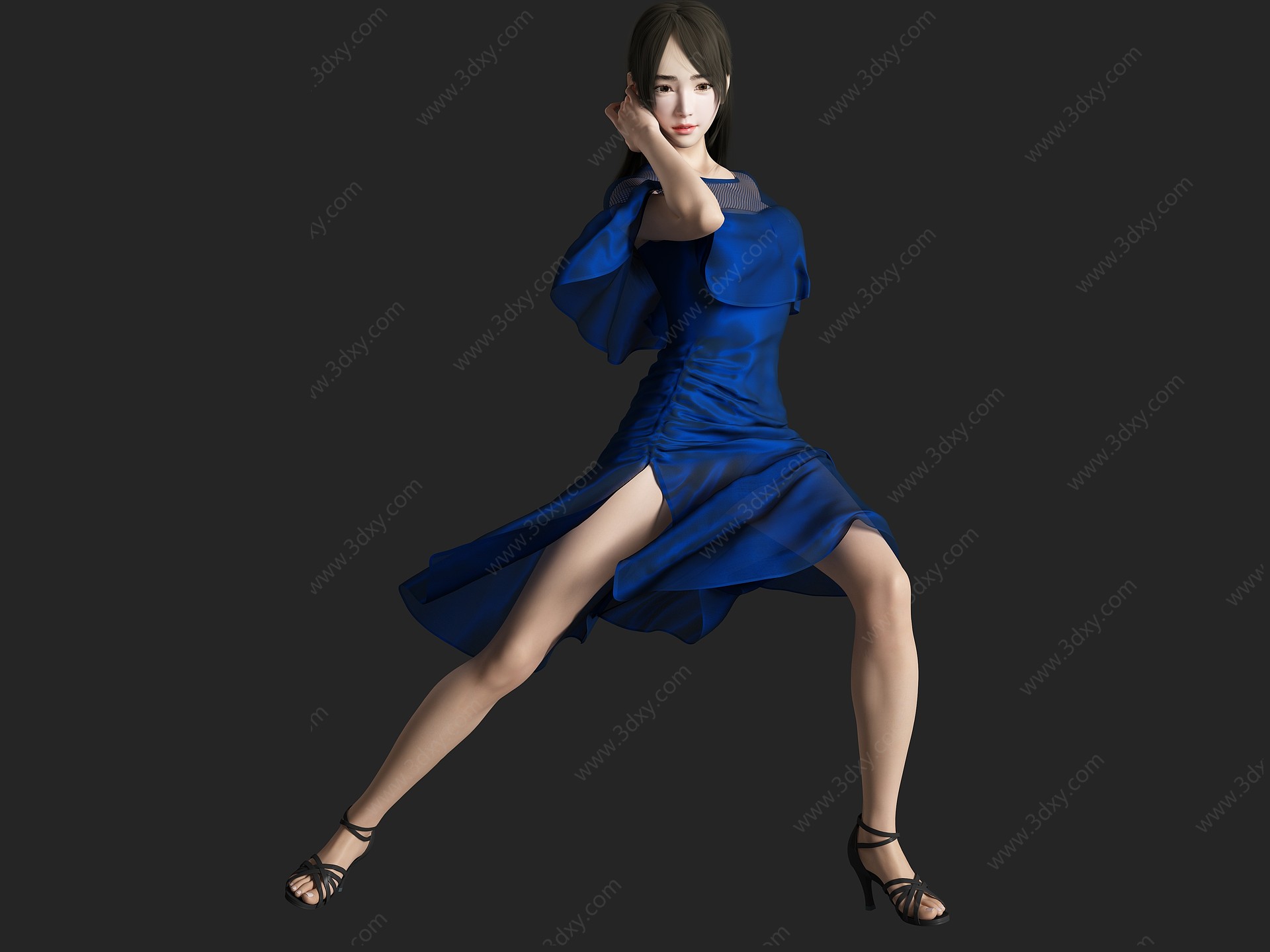 舞蹈美女人物3D模型