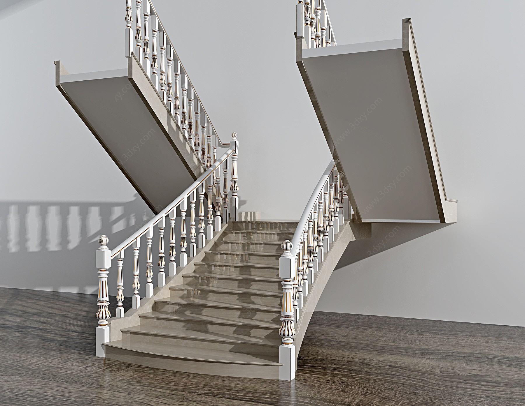 欧式法式楼梯组合3D模型