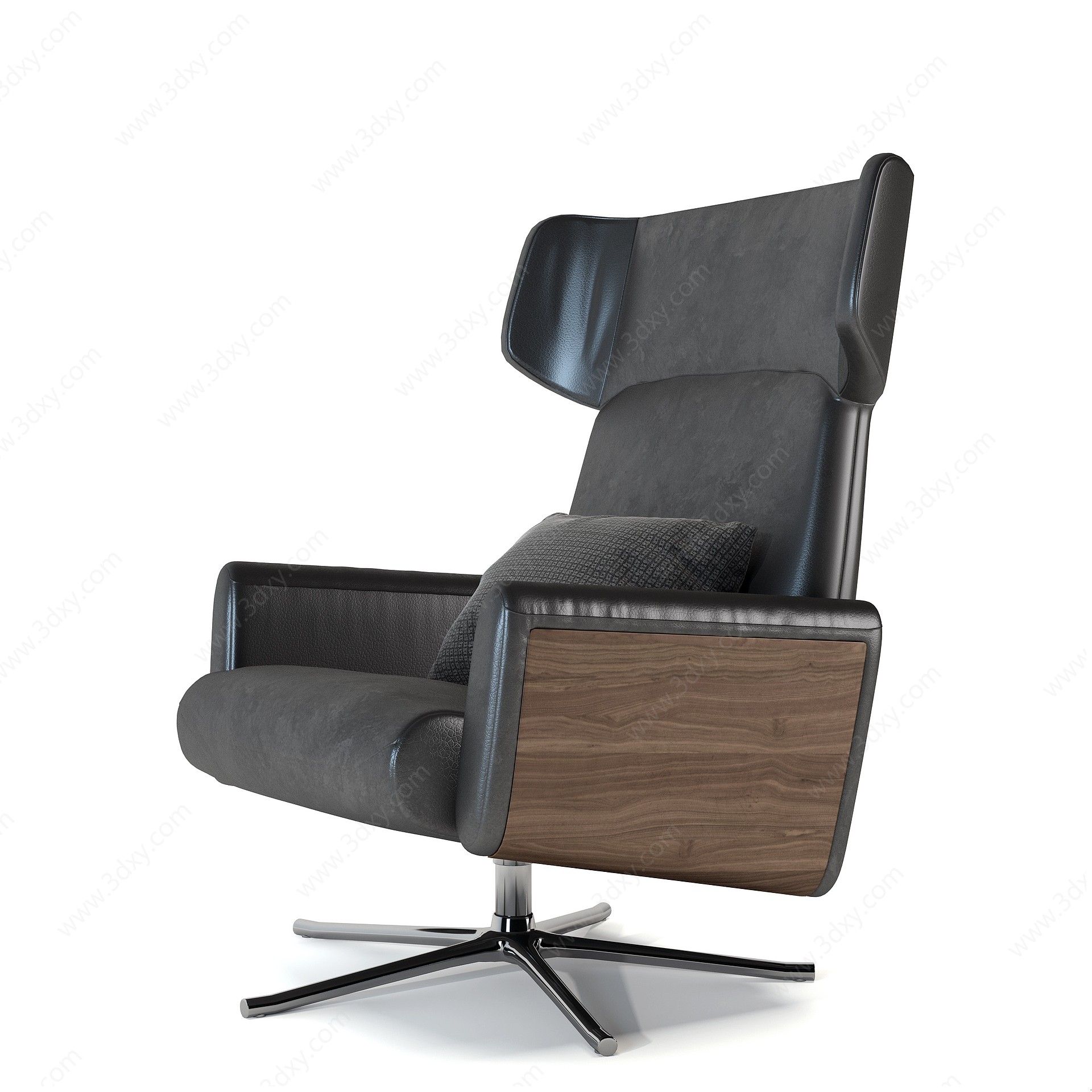 现代皮革办公椅班椅3D模型