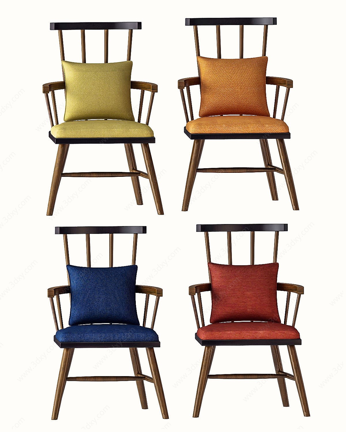 简欧椅子组合3D模型
