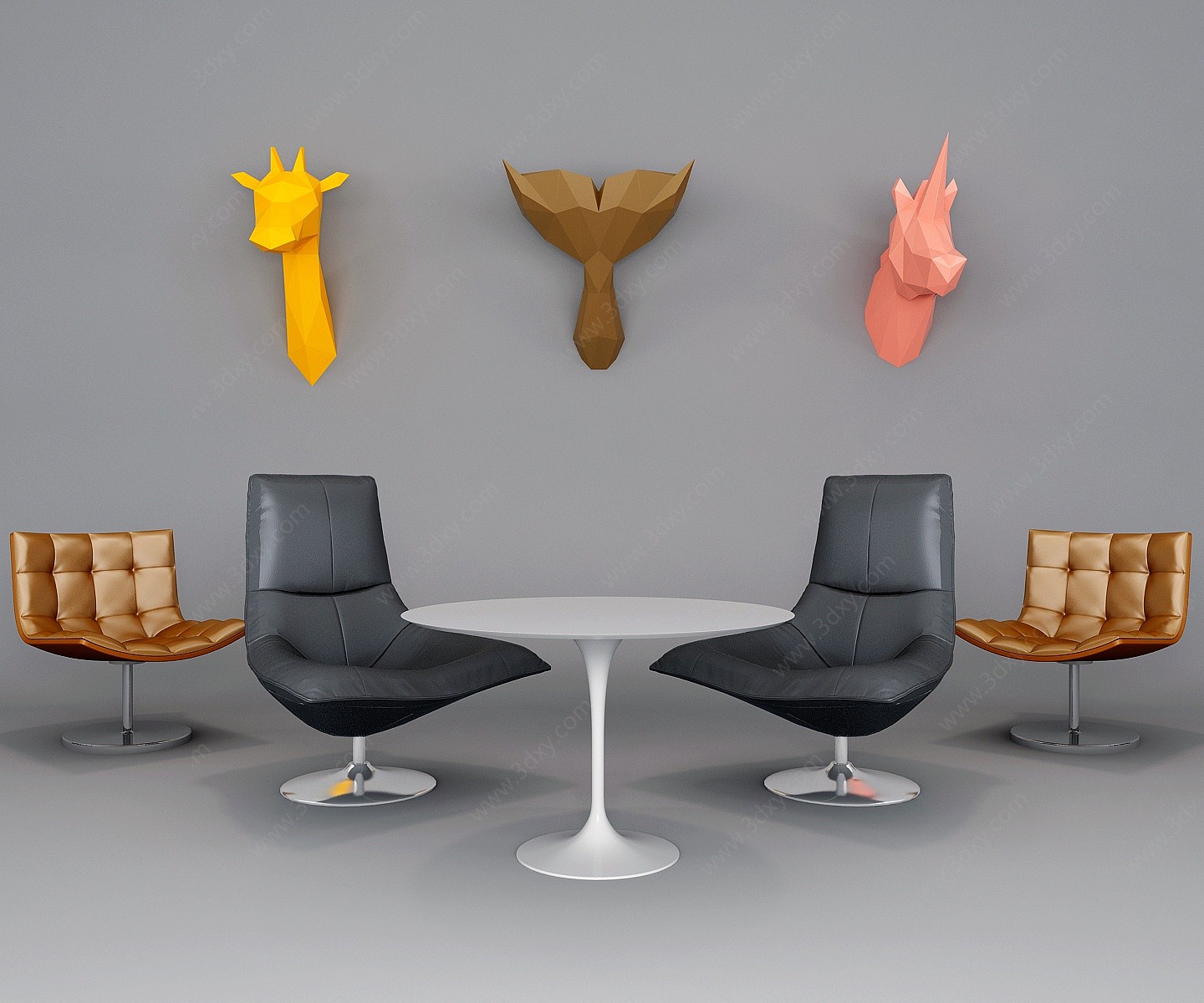 现代办公椅洽谈椅3D模型