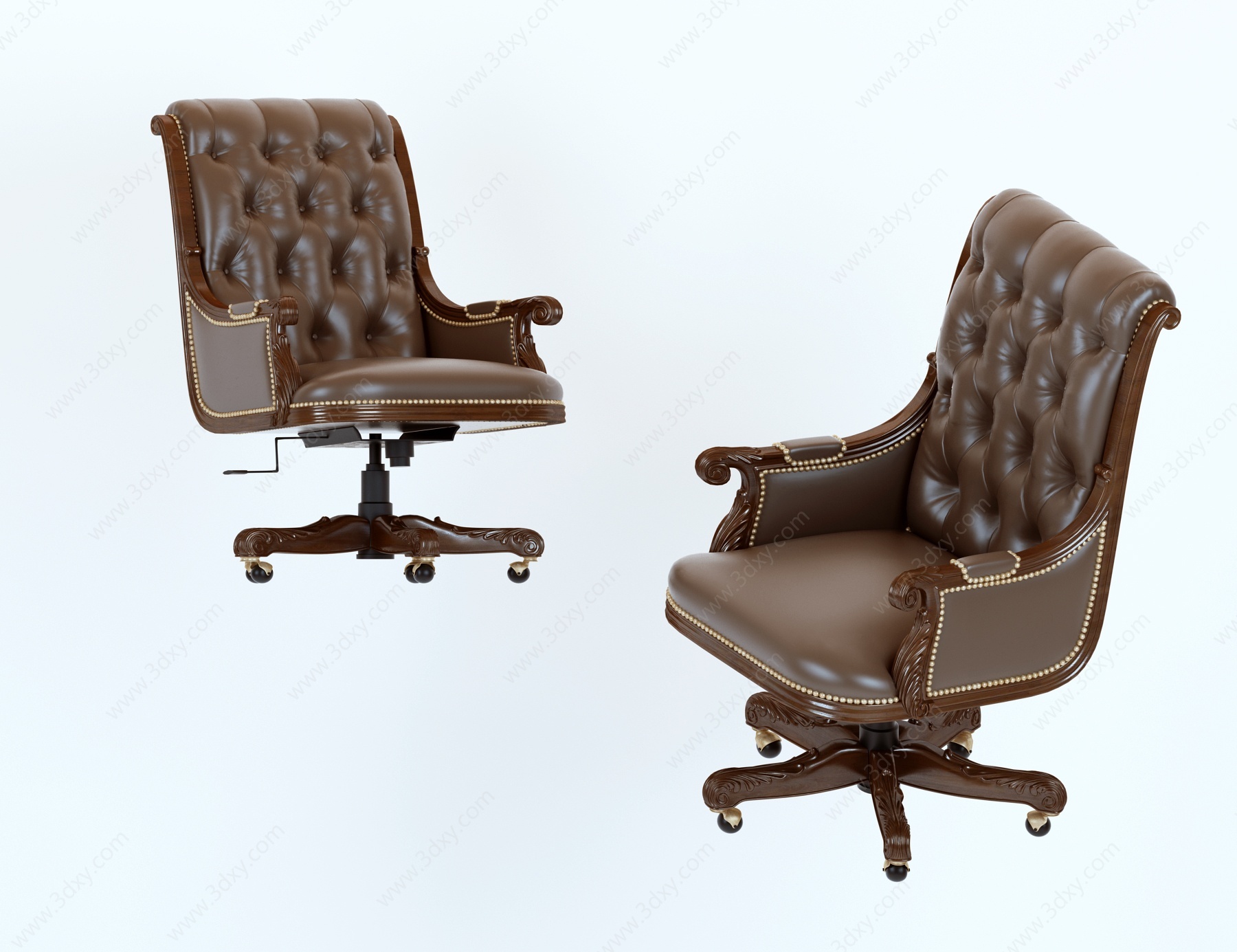 欧式皮革大班椅3D模型