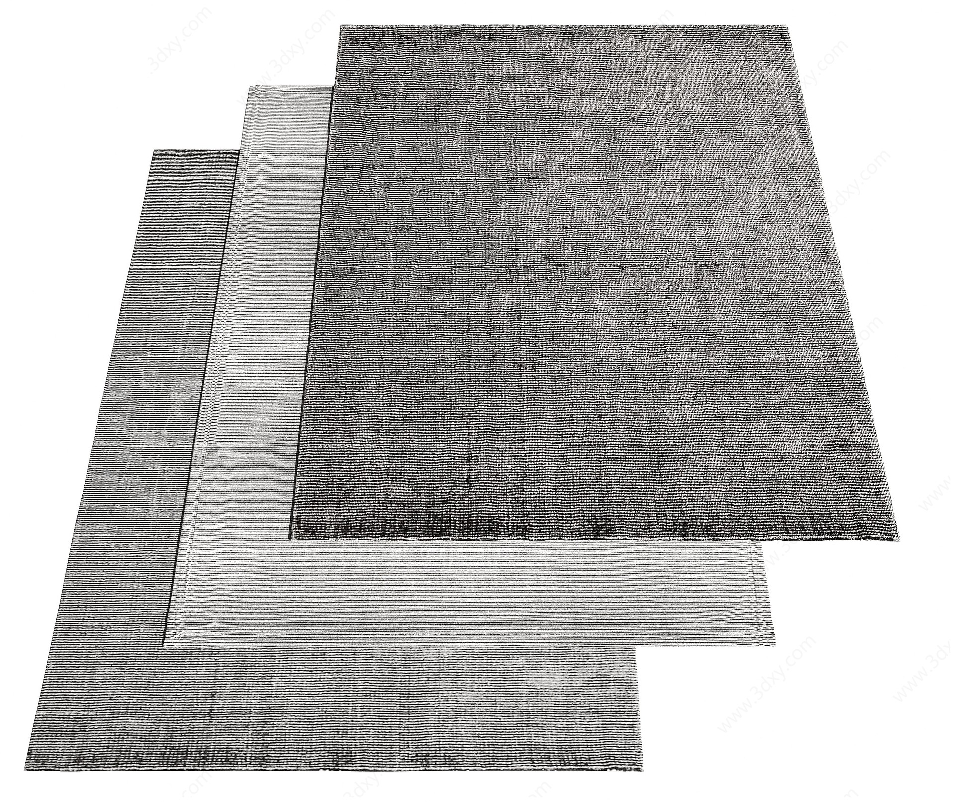 现代布艺绒毛地毯3D模型