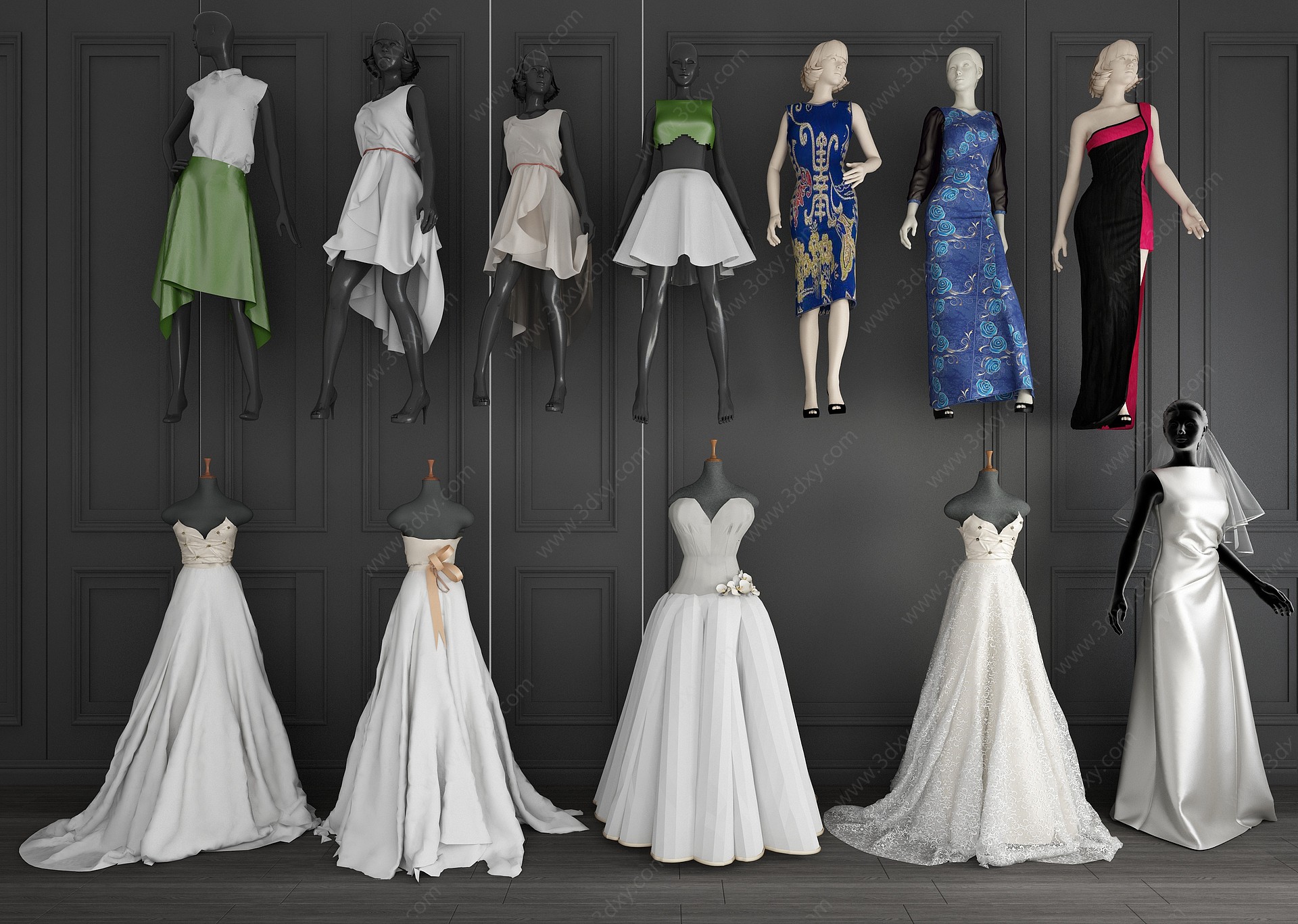 现代服装店模特3D模型