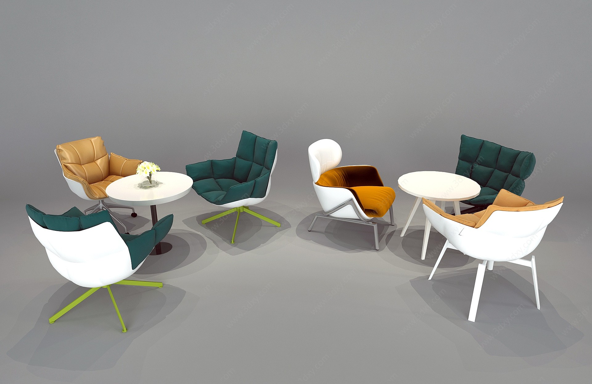 现代办公椅洽谈椅休闲椅3D模型