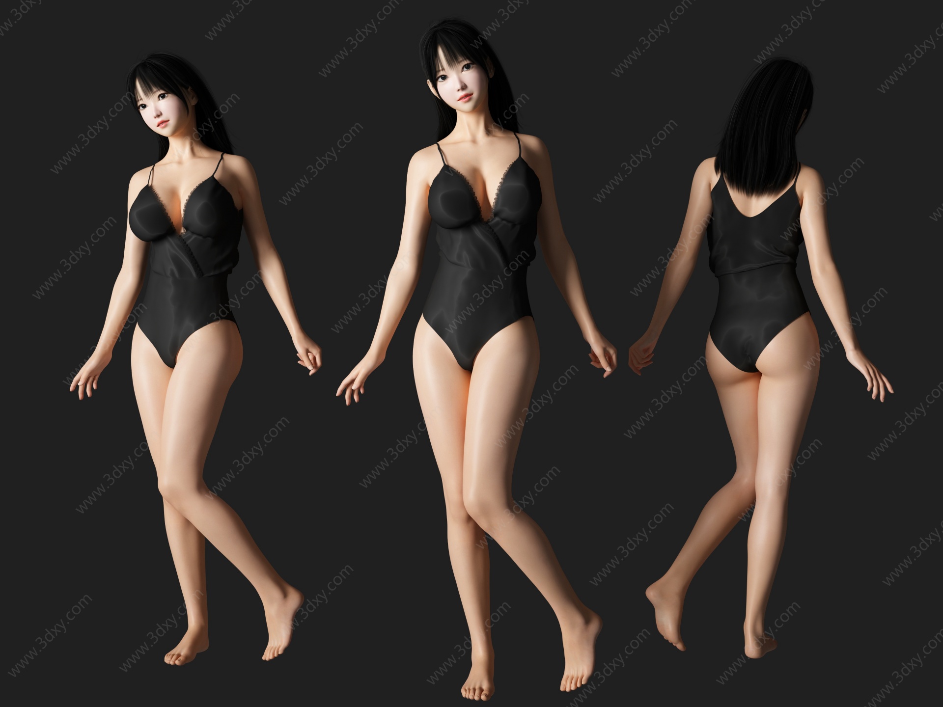现代美女人物3D模型