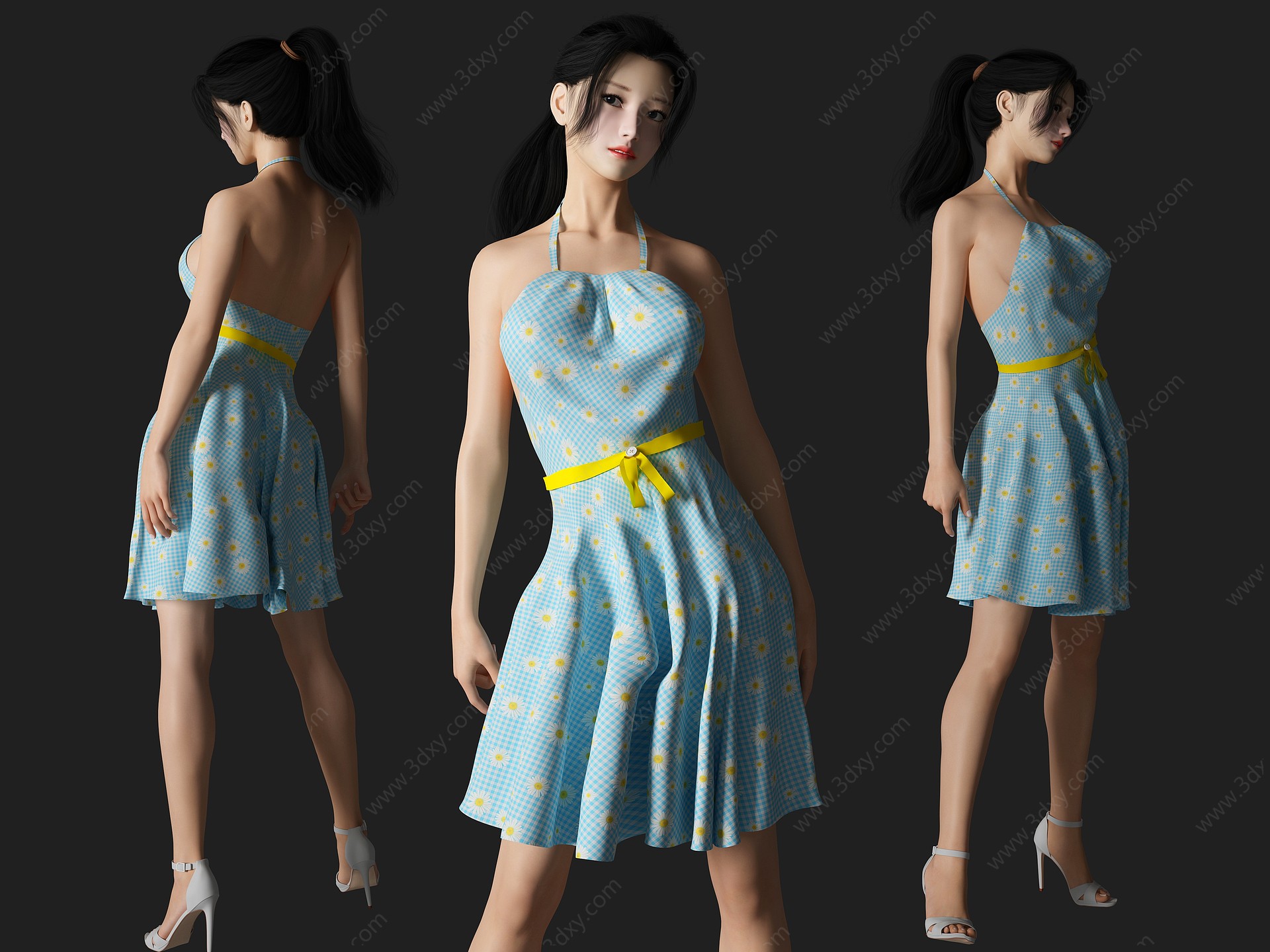 现代美女人物3D模型