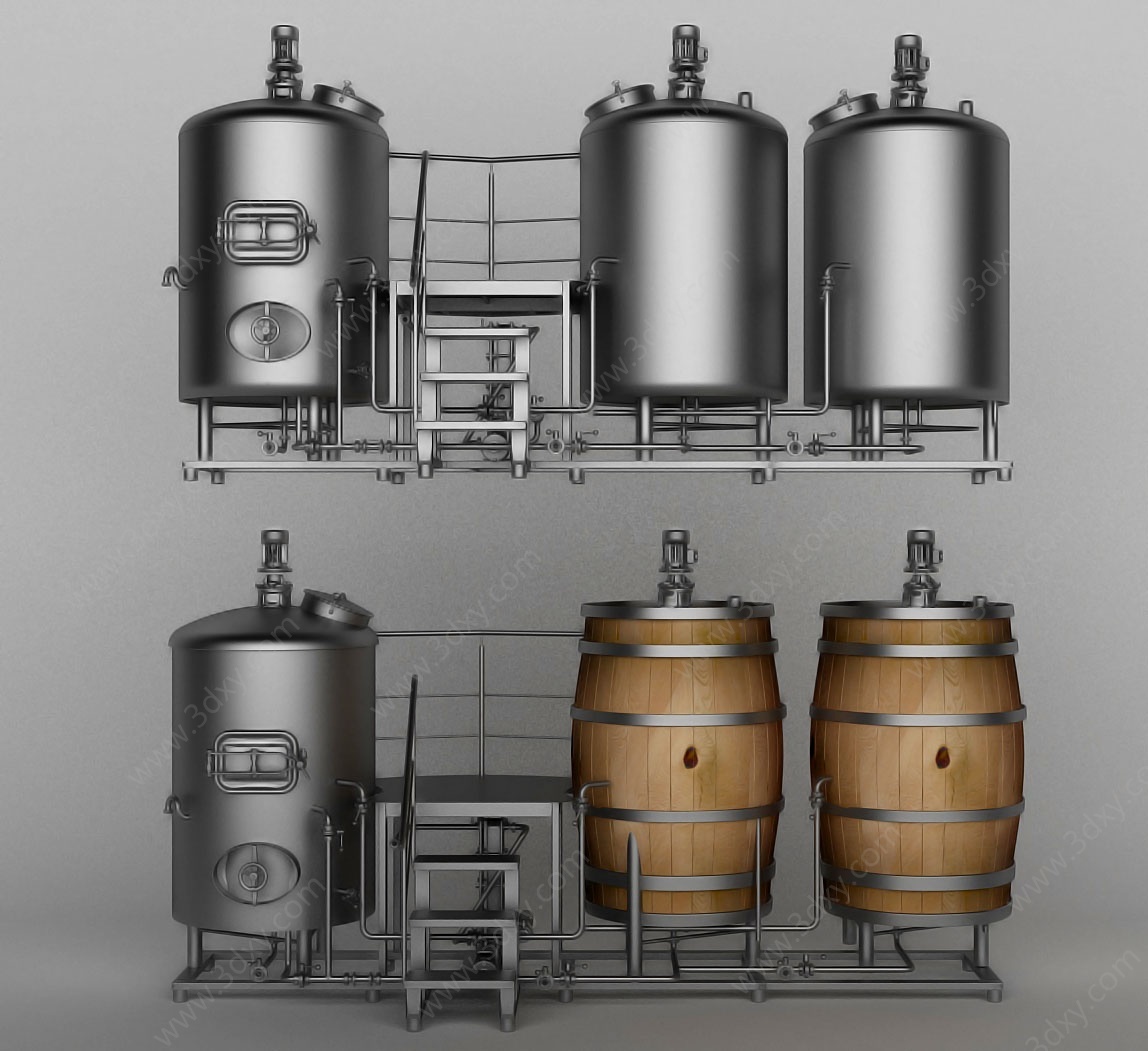 现代啤酒自酿啤酒3D模型