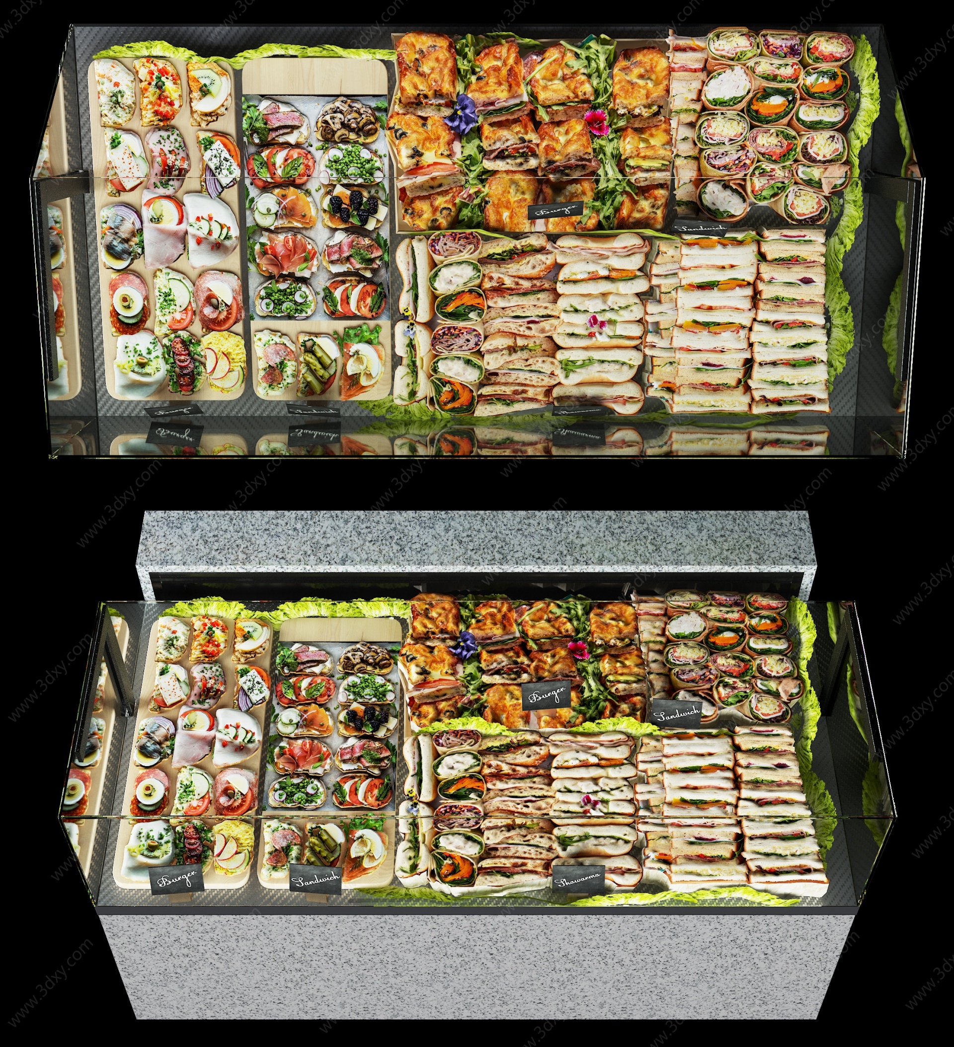 现代超市食品货架3D模型