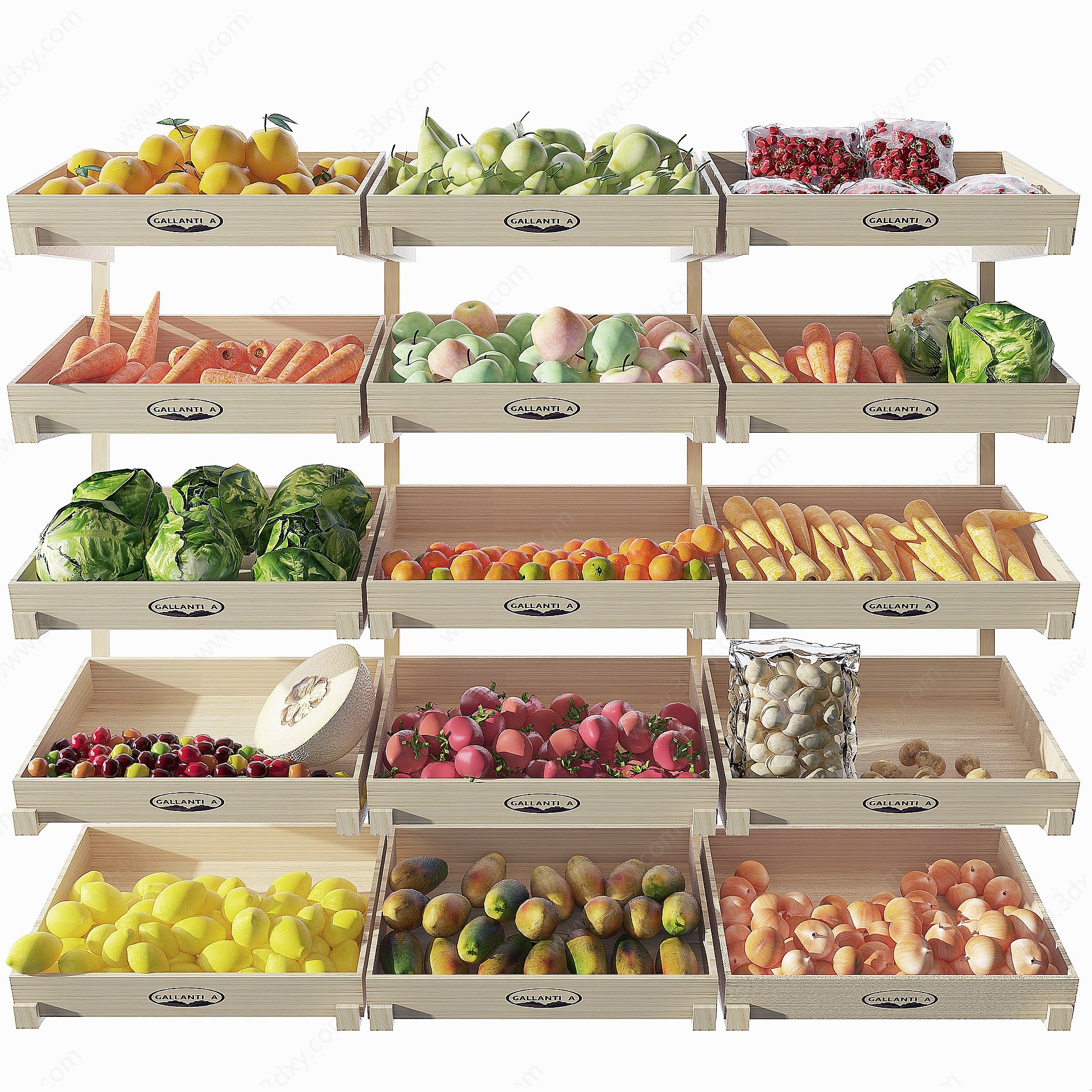 现代水果蔬菜生鲜超市3D模型