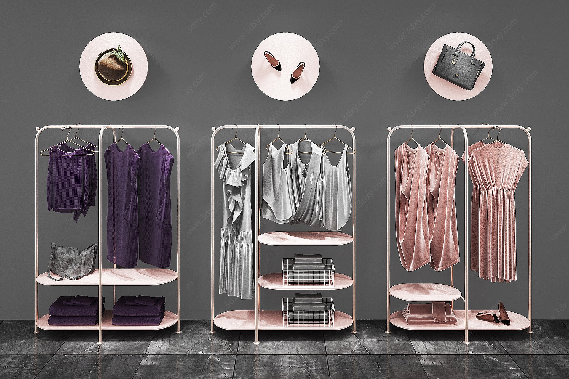 现代女装服装货柜3D模型