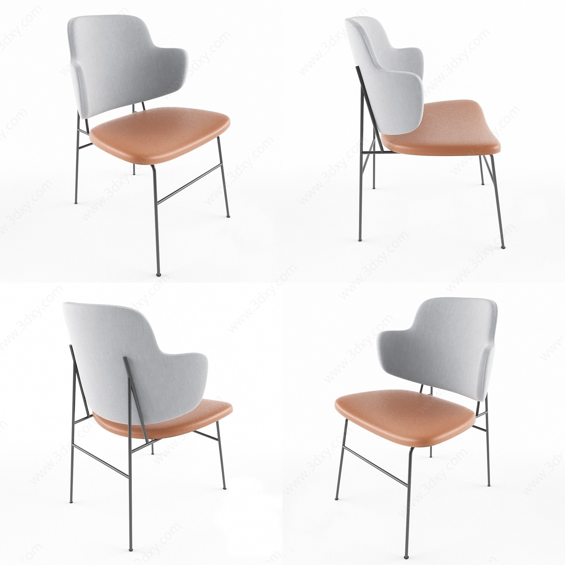北欧休闲椅3D模型