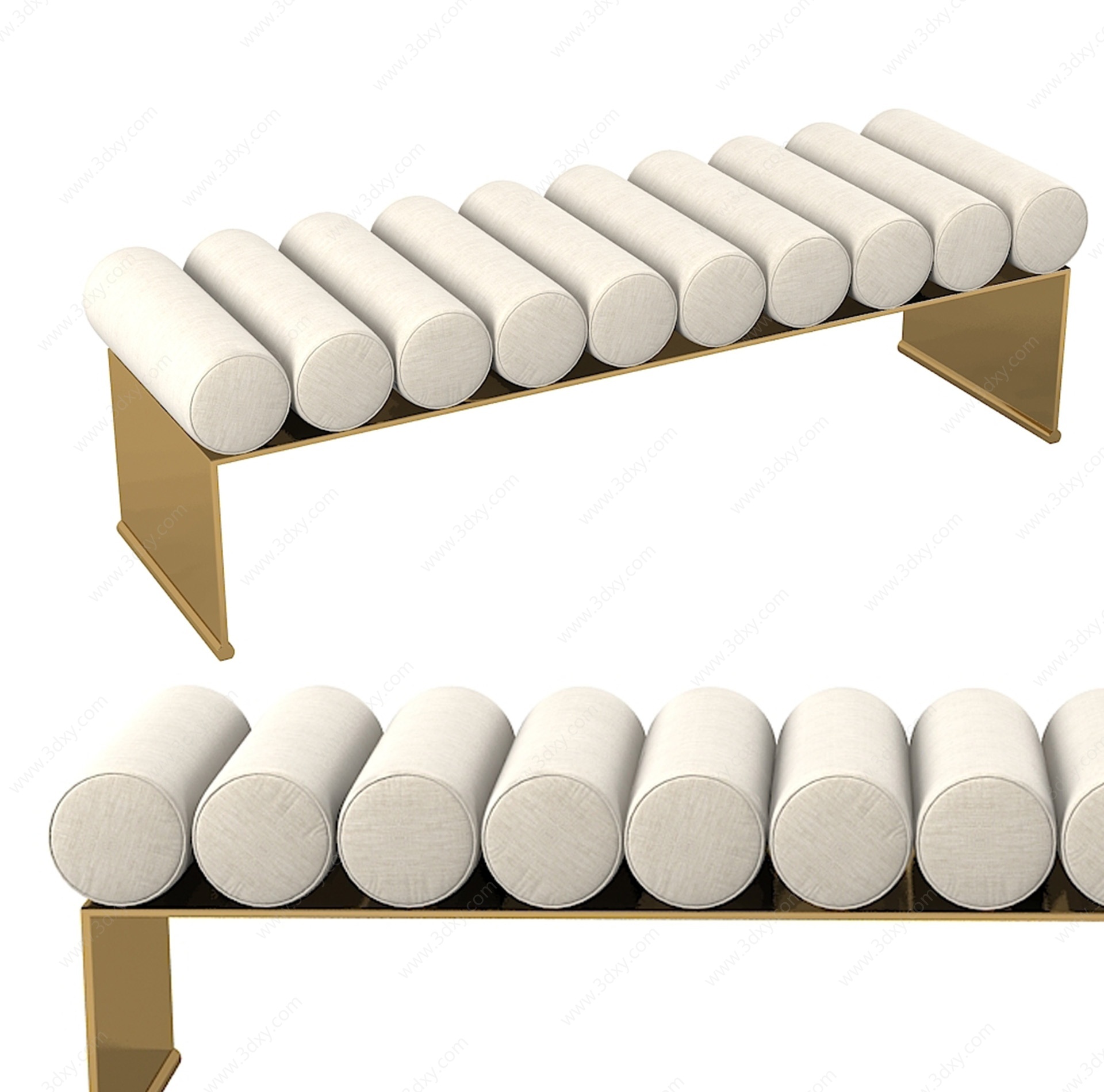 新中式长凳床尾踏3D模型